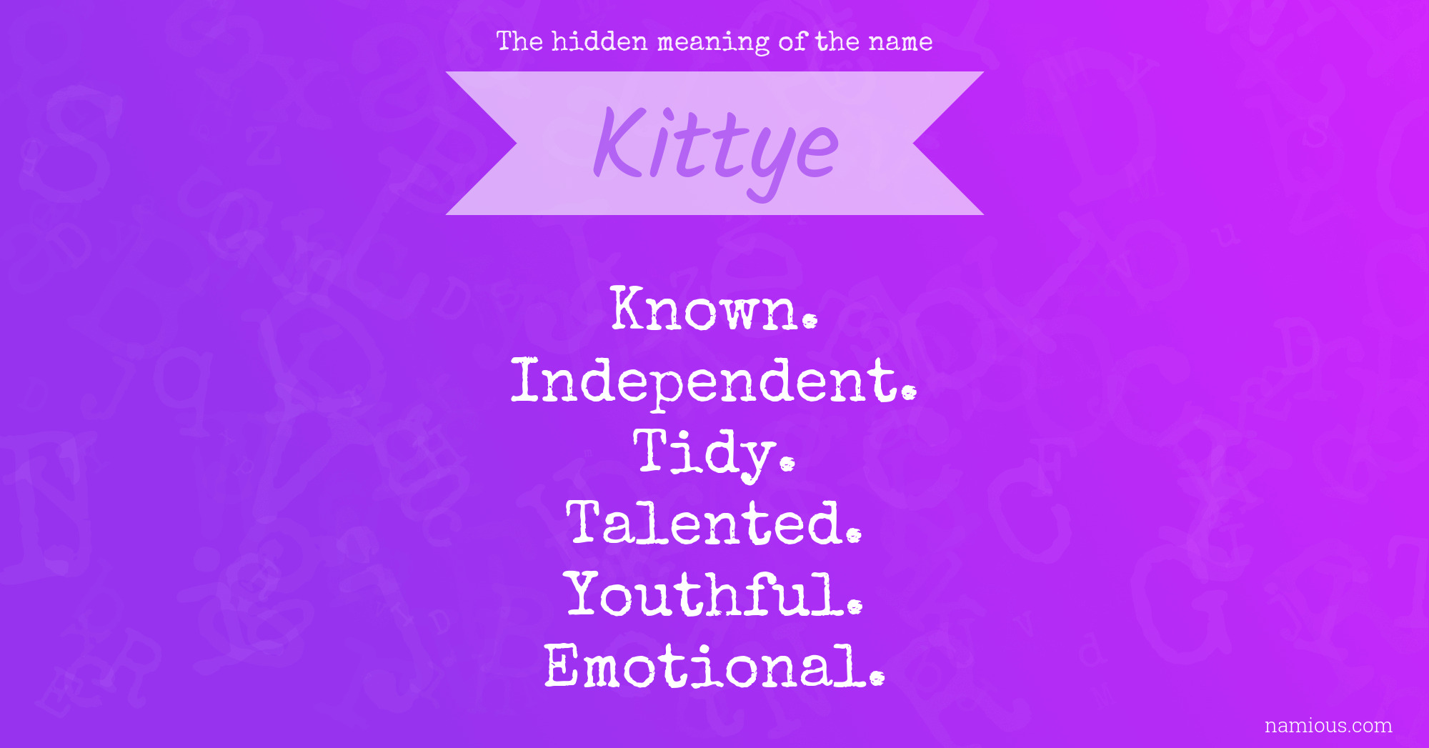 The hidden meaning of the name Kittye