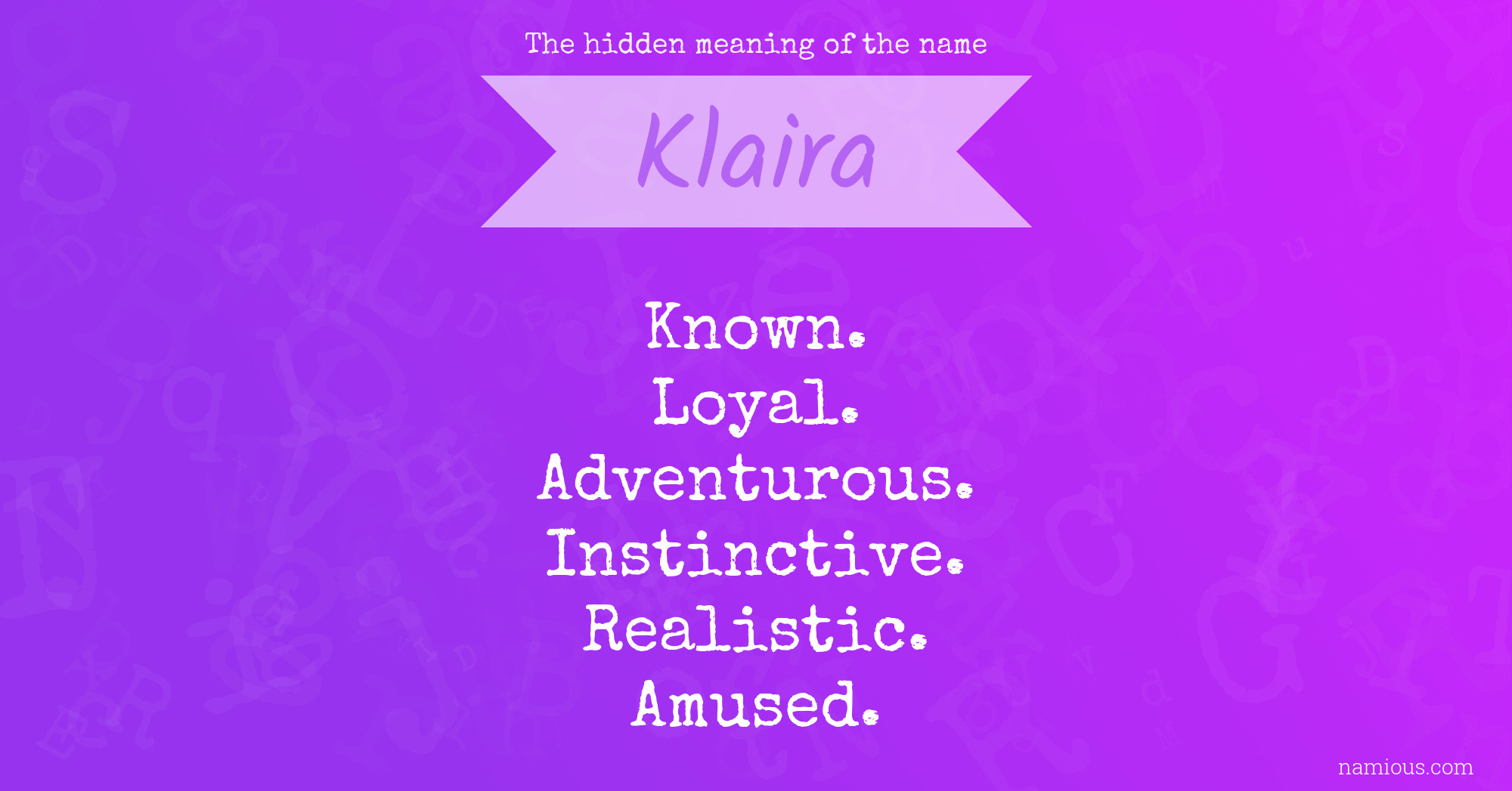 The hidden meaning of the name Klaira