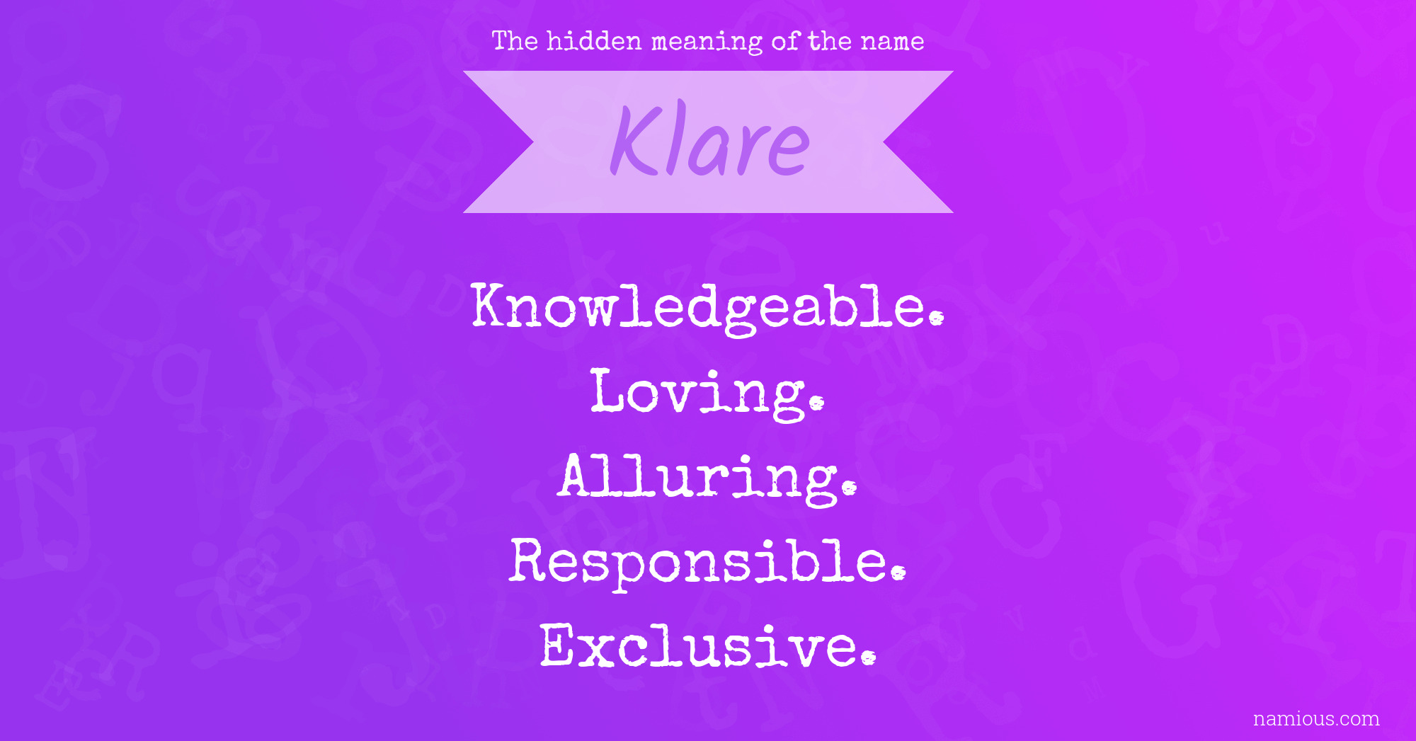 The hidden meaning of the name Klare