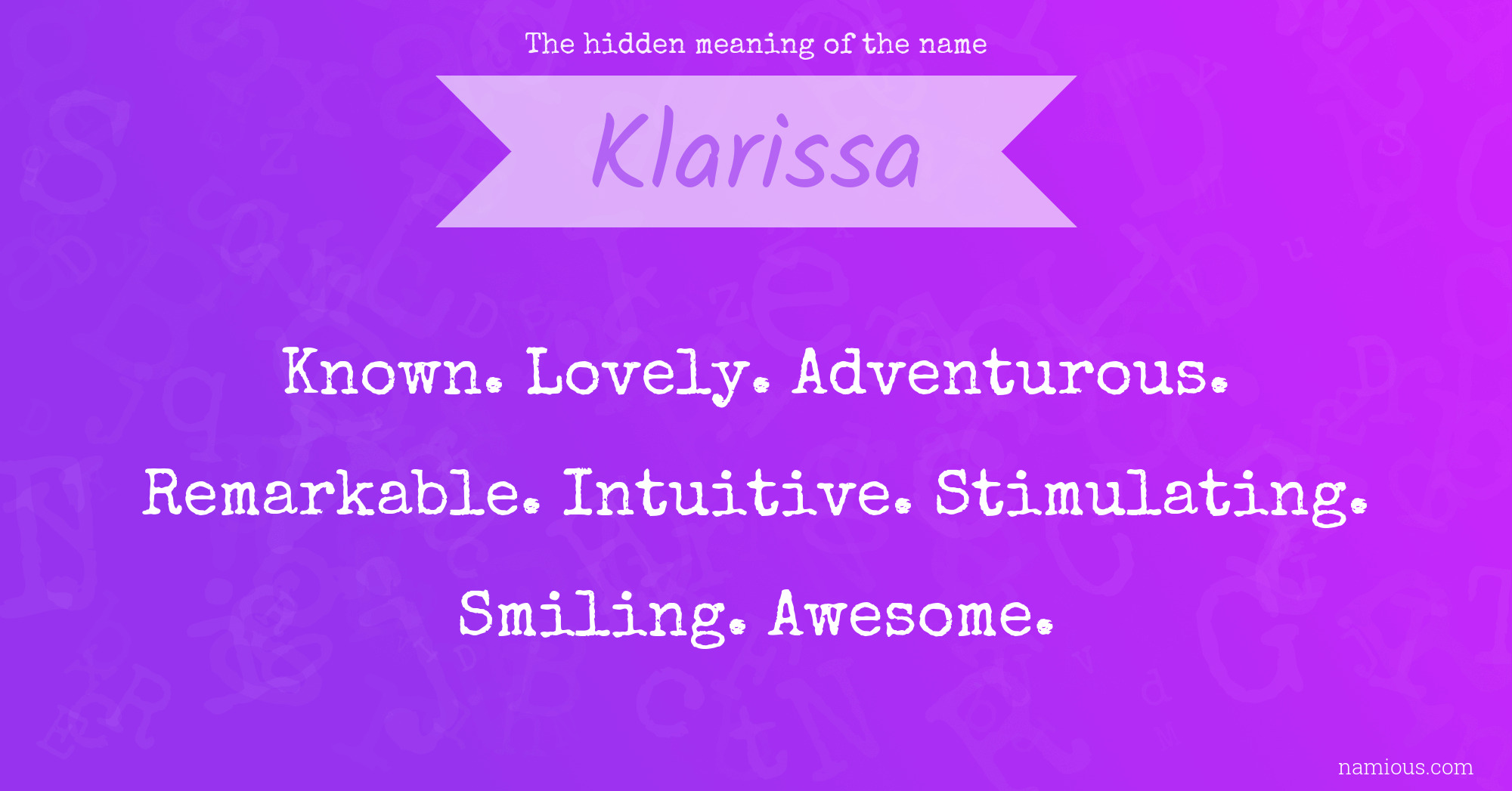 The hidden meaning of the name Klarissa