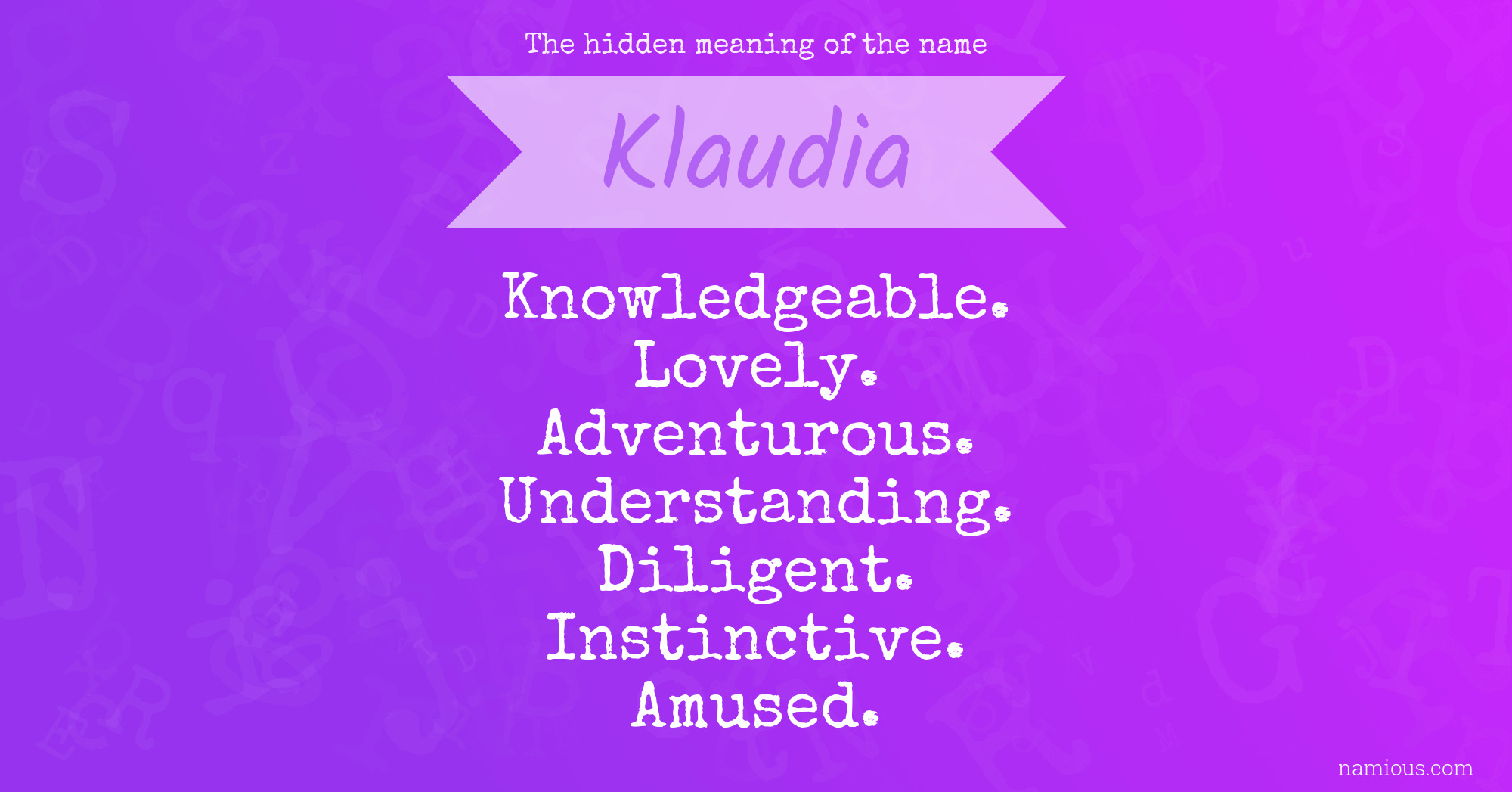 The hidden meaning of the name Klaudia