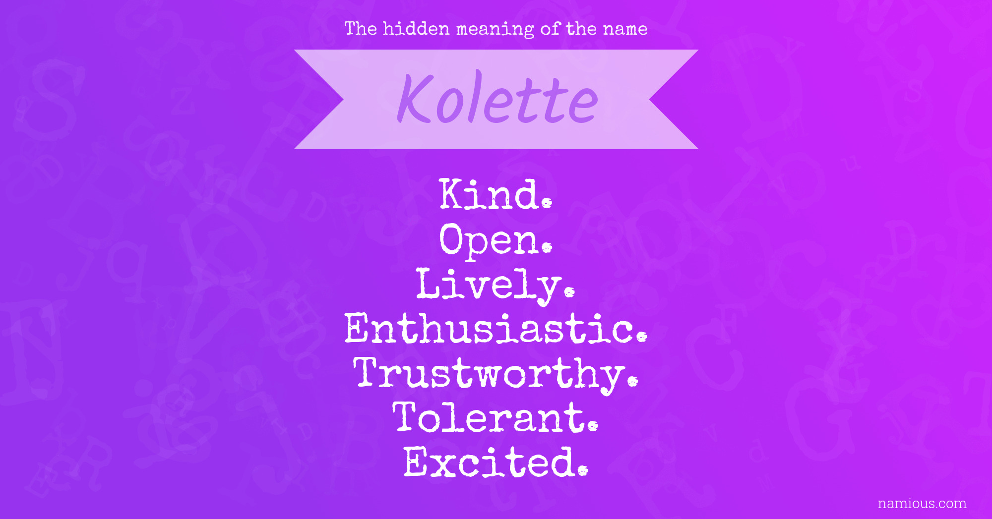 The hidden meaning of the name Kolette