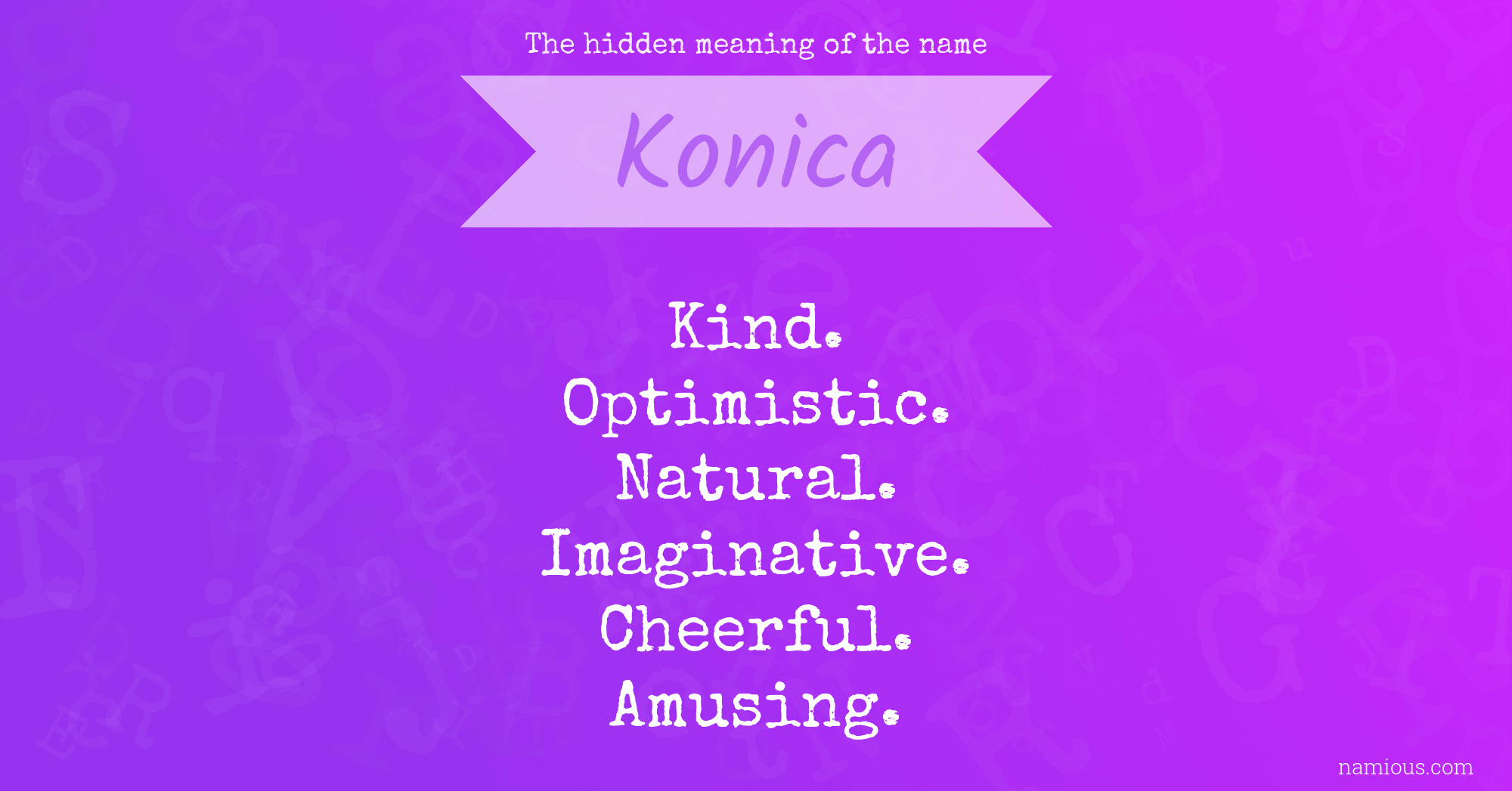 The hidden meaning of the name Konica