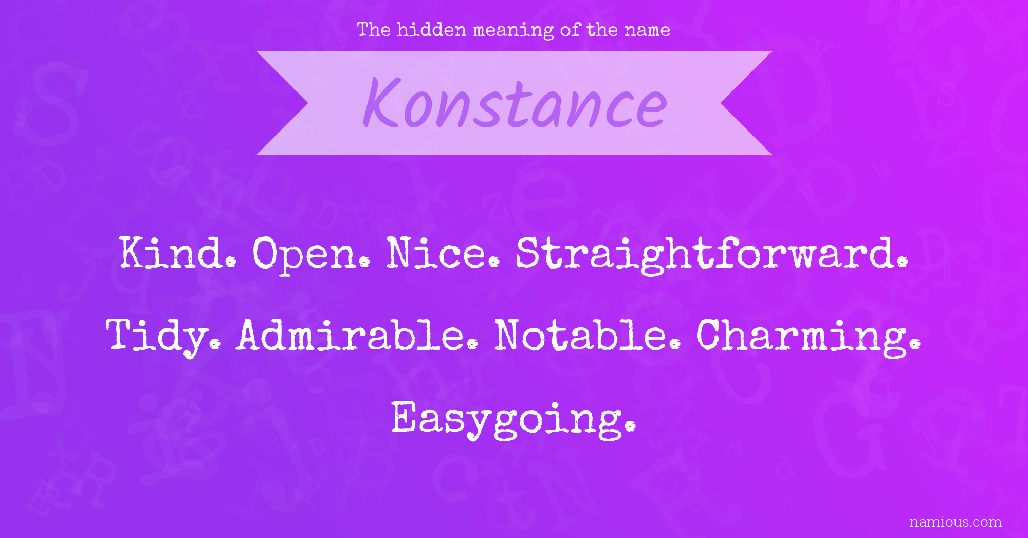 The hidden meaning of the name Konstance