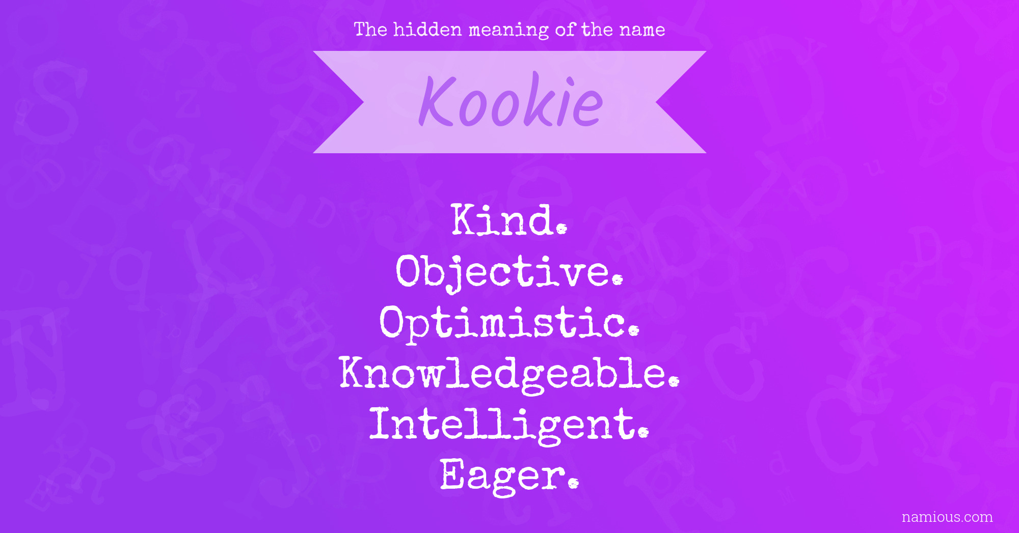 The hidden meaning of the name Kookie