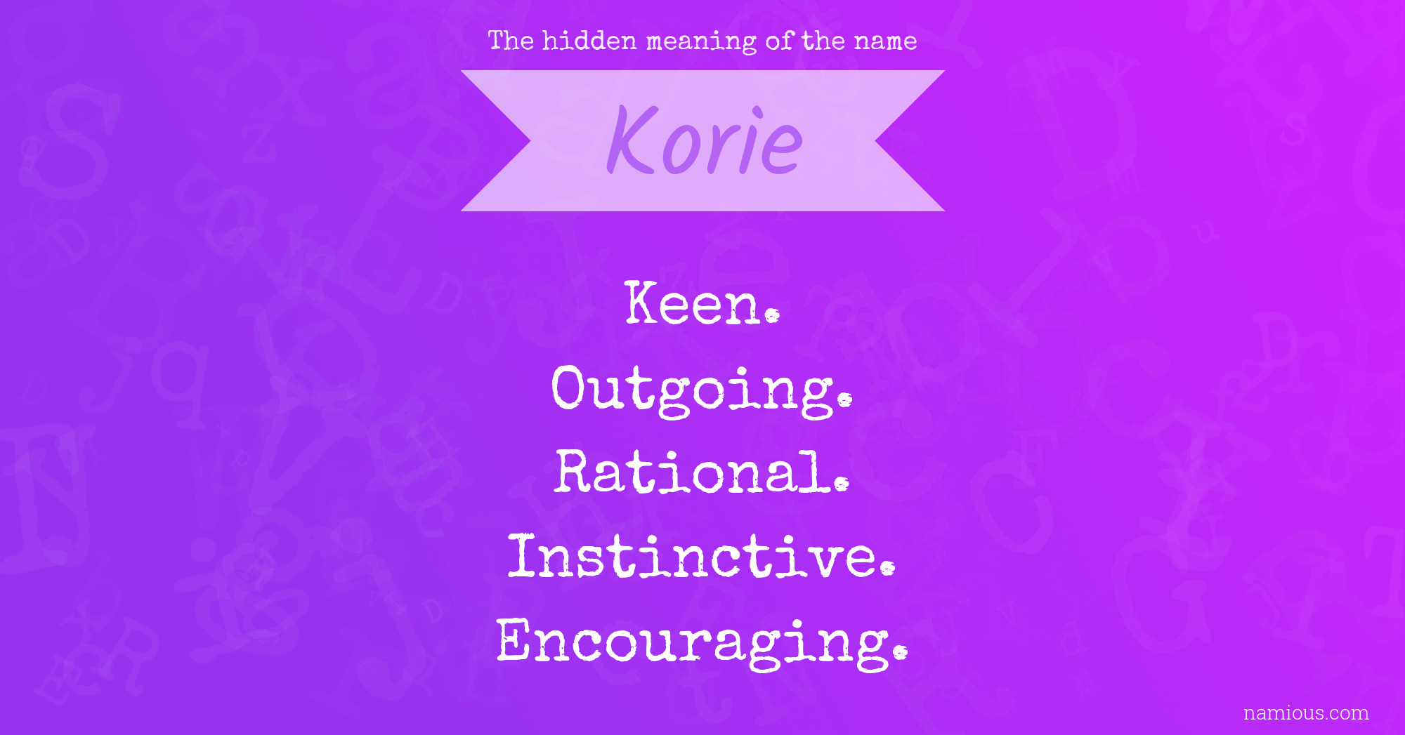 The hidden meaning of the name Korie