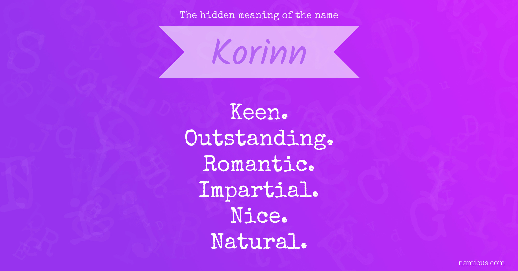 The hidden meaning of the name Korinn