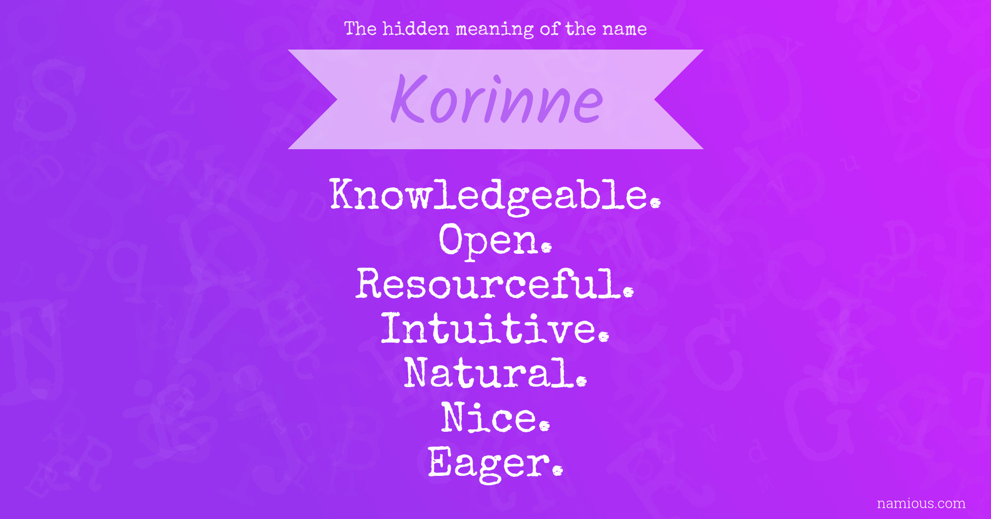 The hidden meaning of the name Korinne