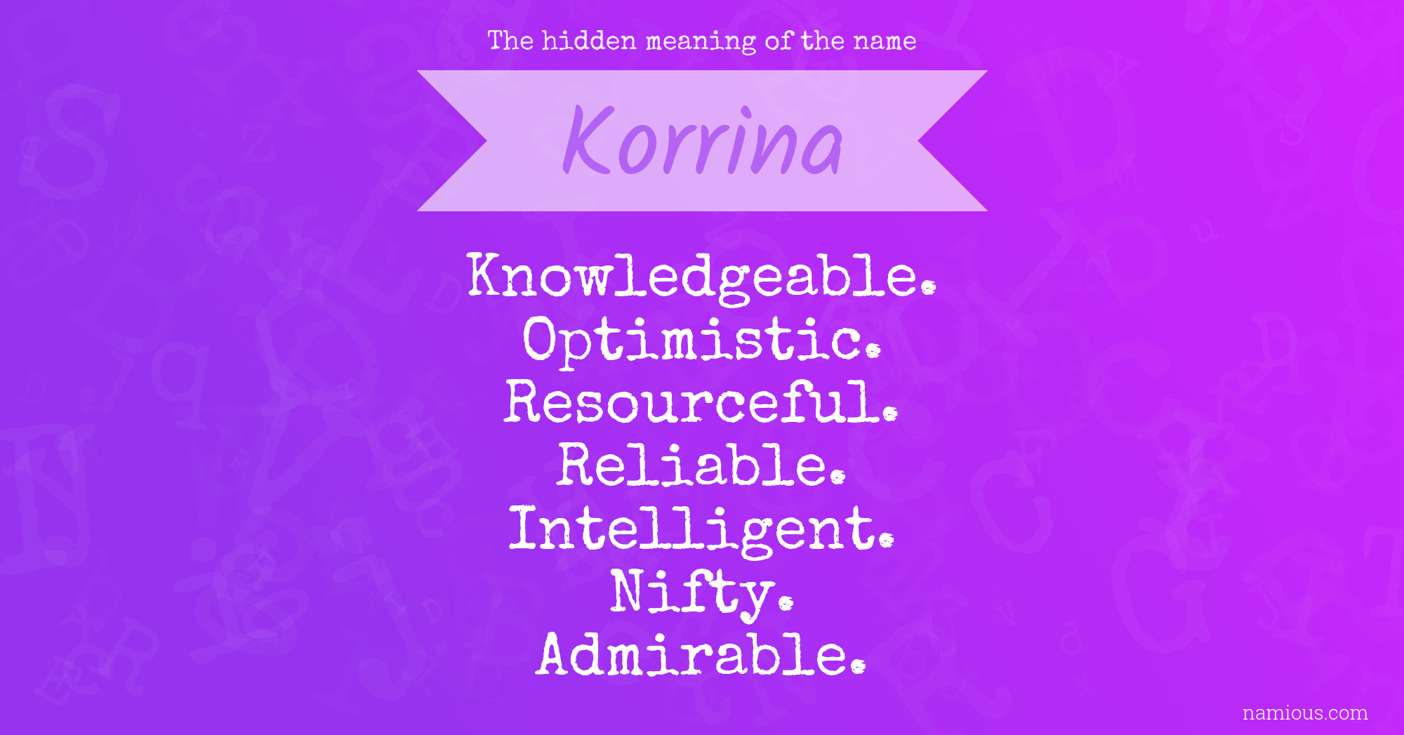 The hidden meaning of the name Korrina