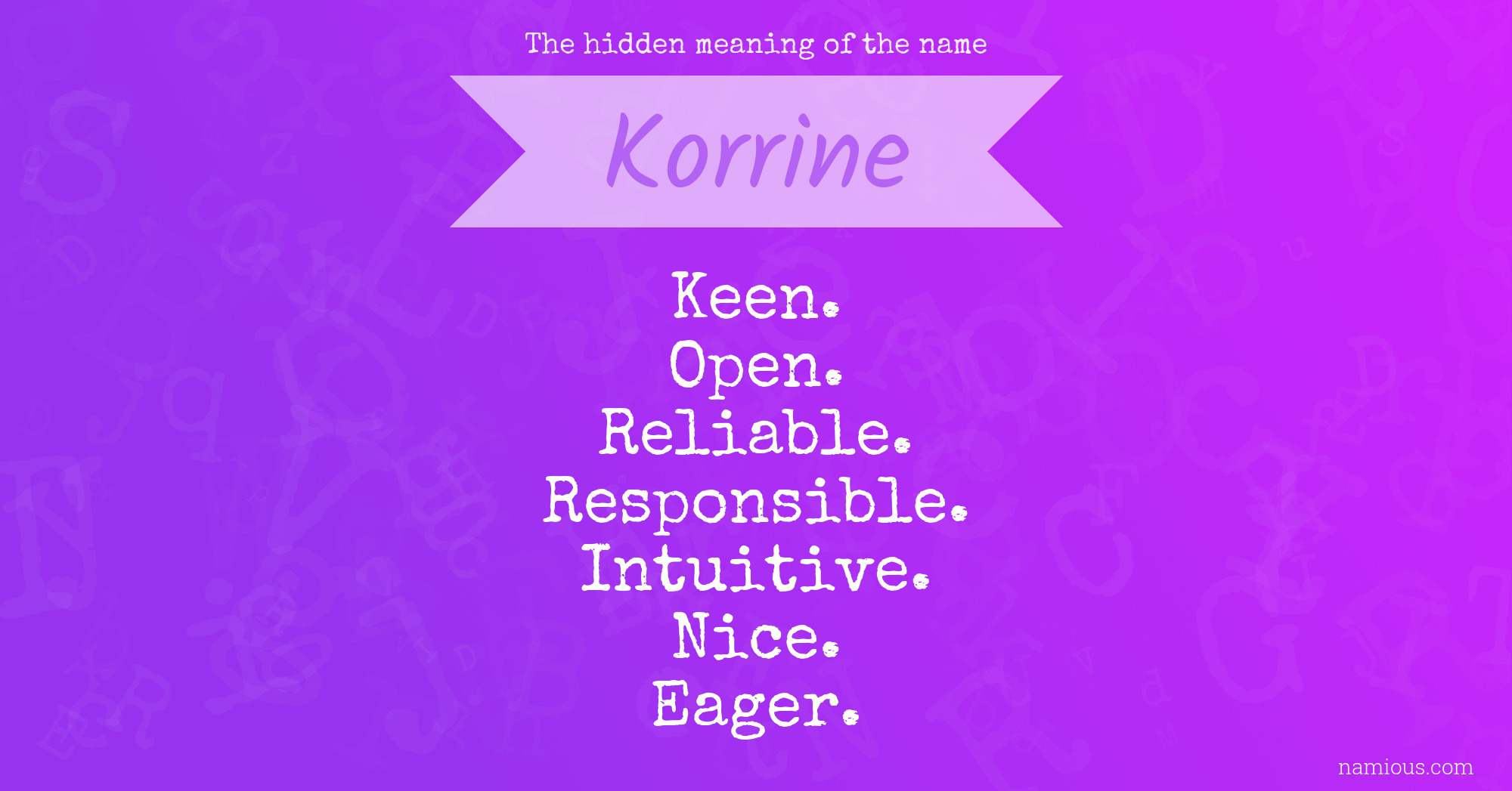 The hidden meaning of the name Korrine