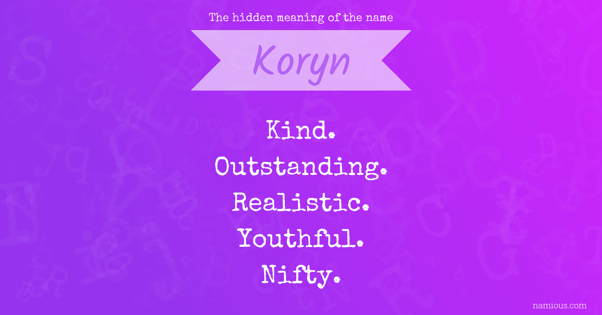 The hidden meaning of the name Koryn