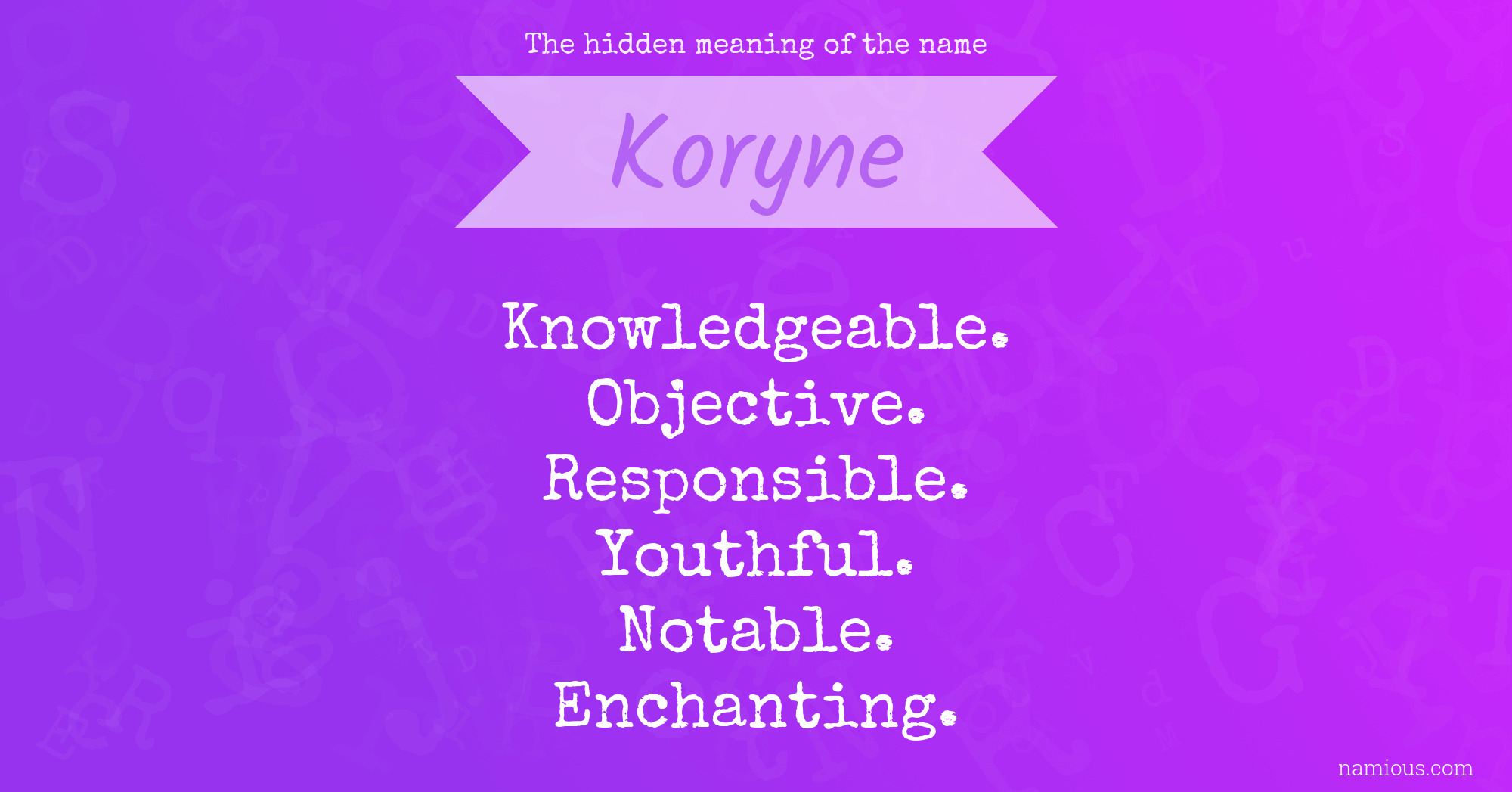 The hidden meaning of the name Koryne