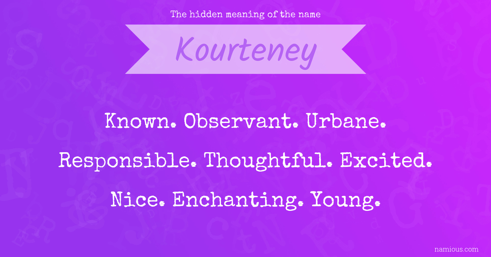 The hidden meaning of the name Kourteney