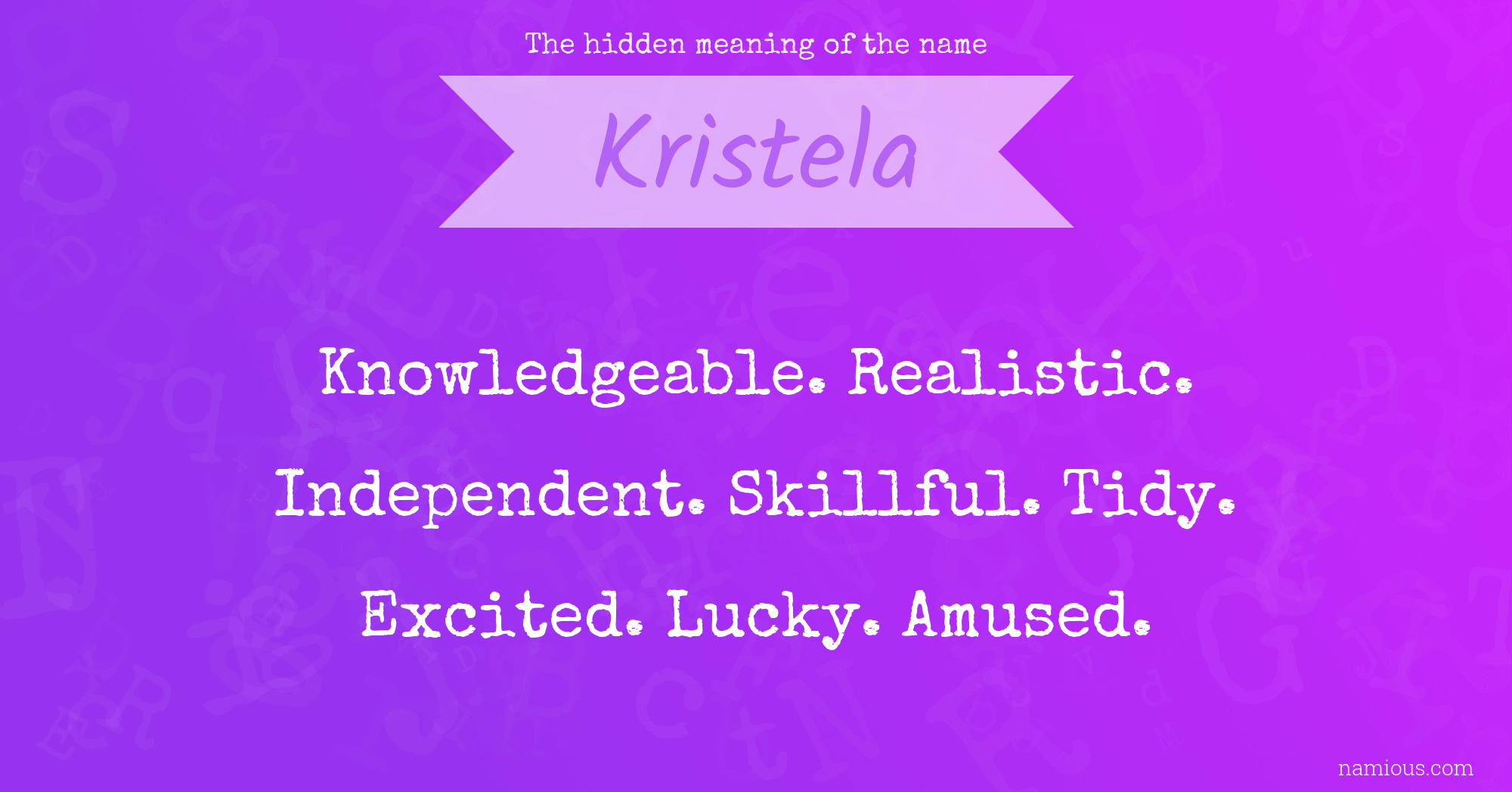 The hidden meaning of the name Kristela