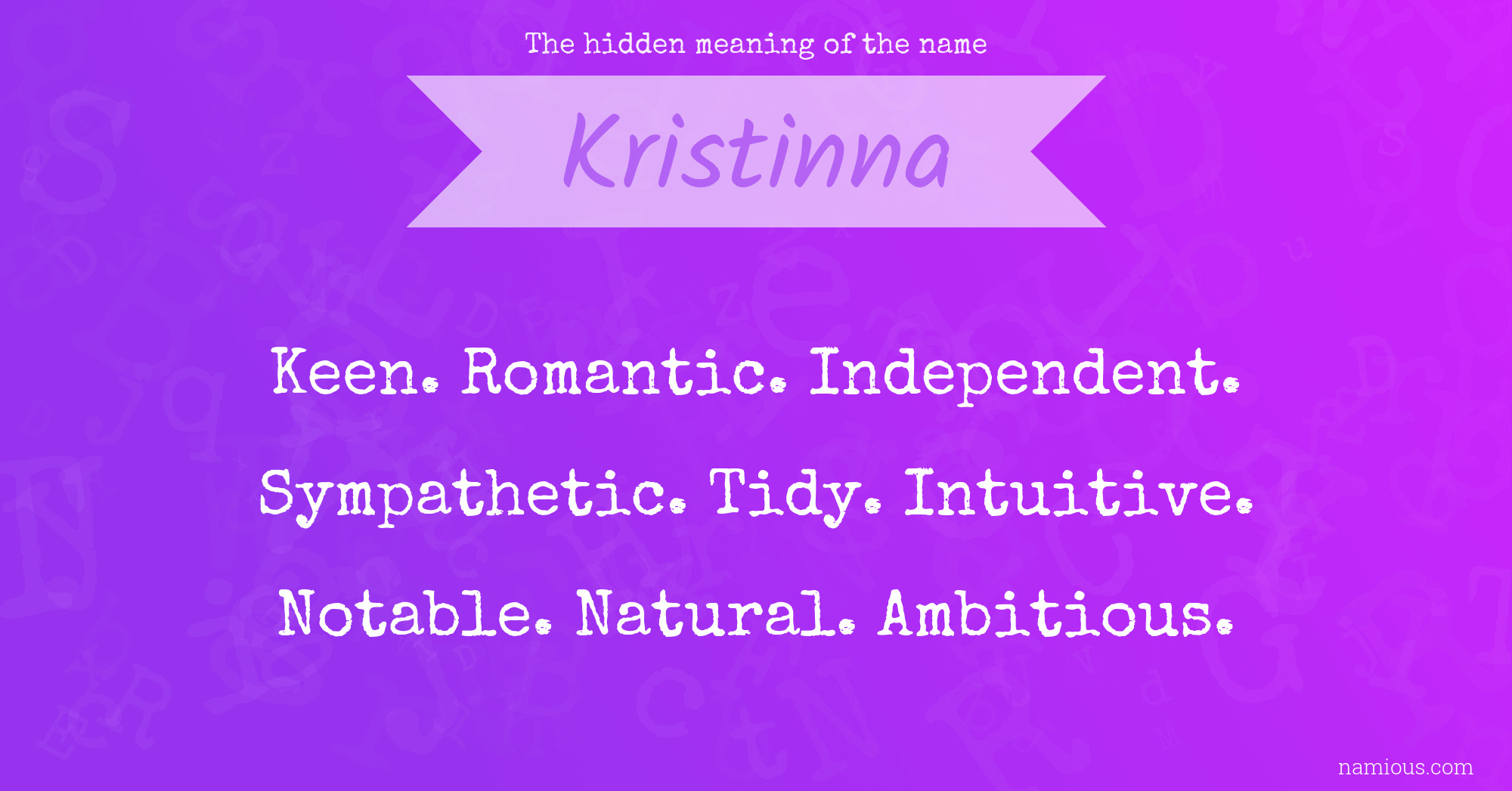 The hidden meaning of the name Kristinna