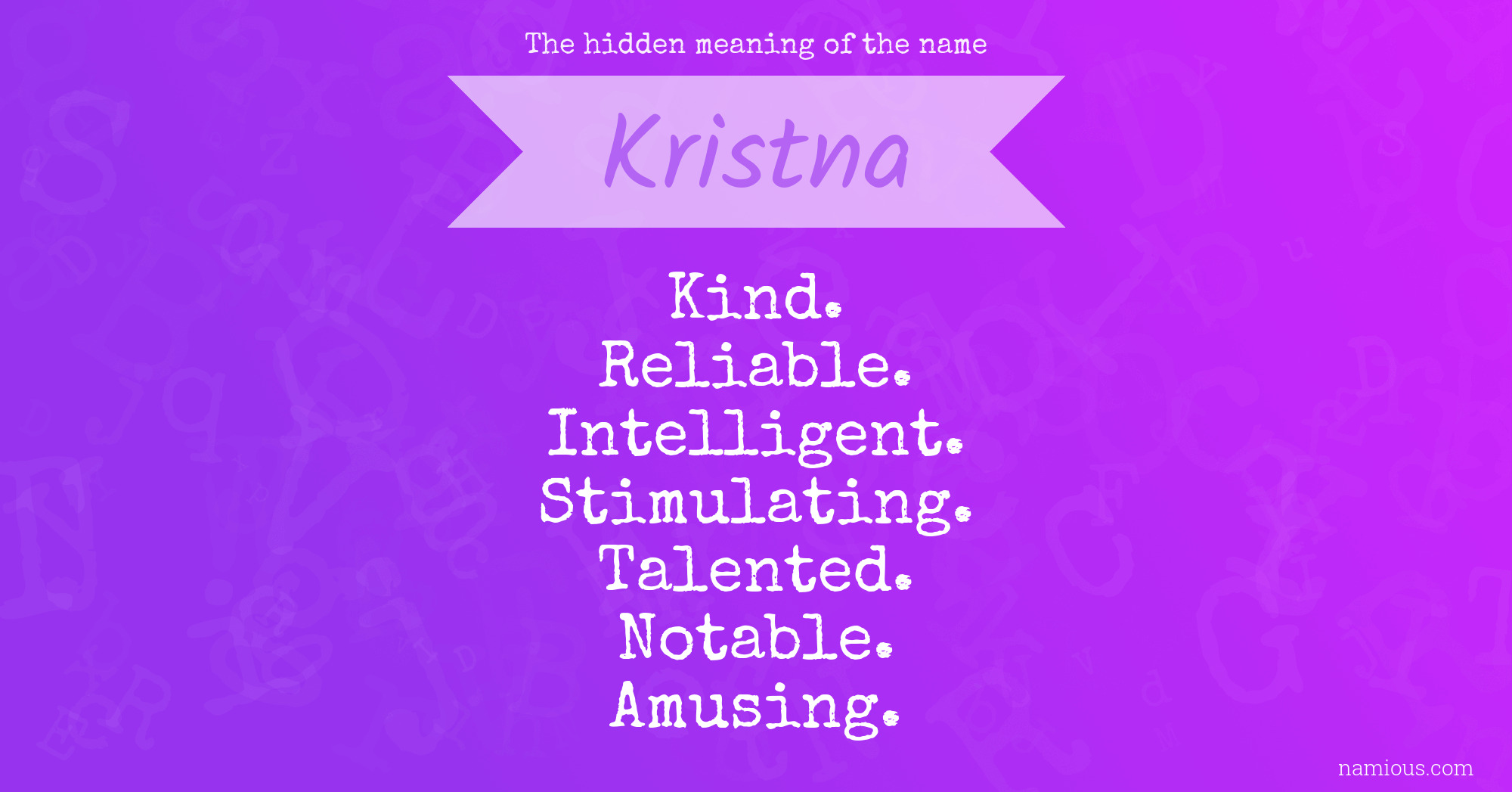 The hidden meaning of the name Kristna