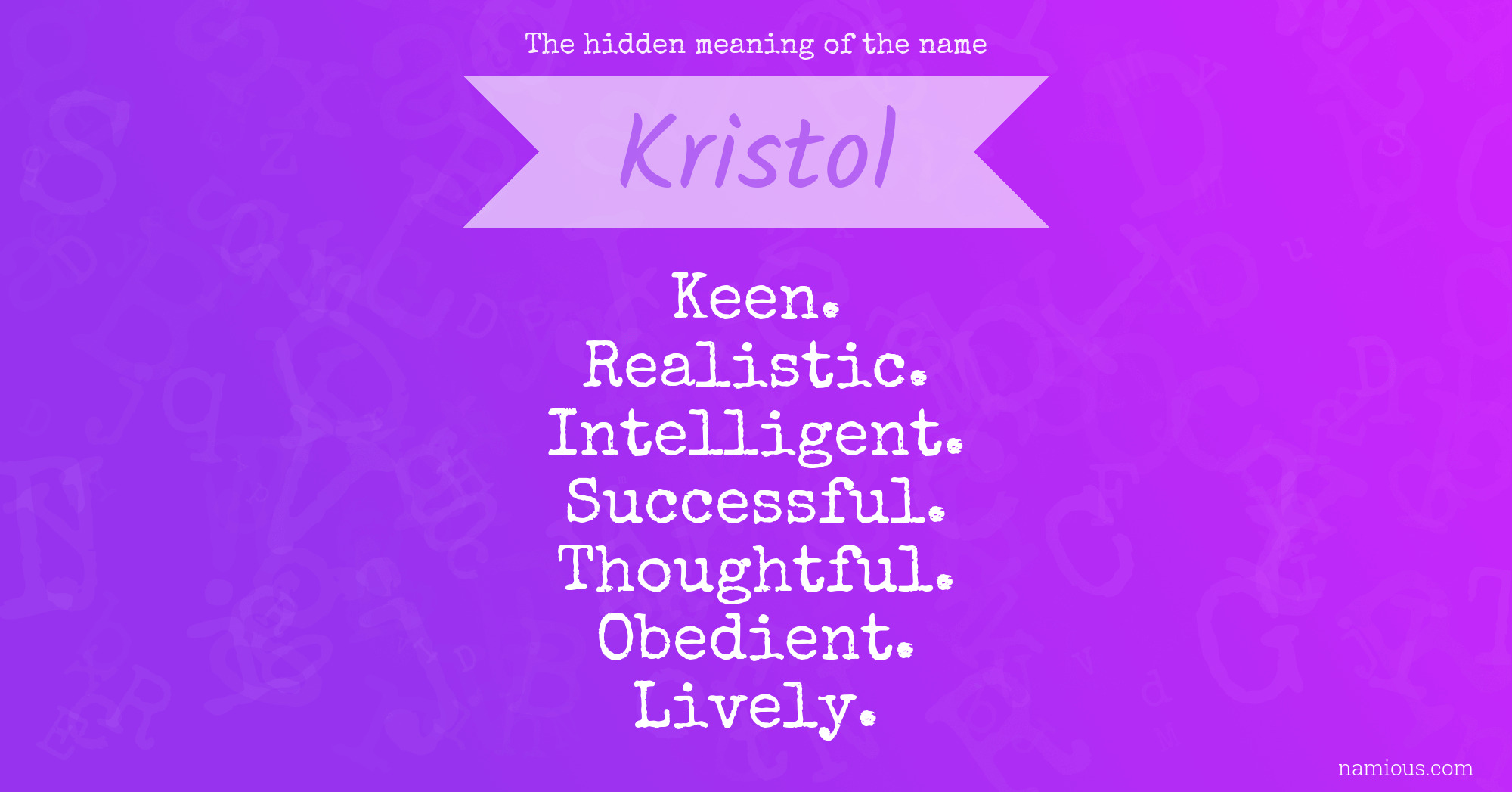 The hidden meaning of the name Kristol