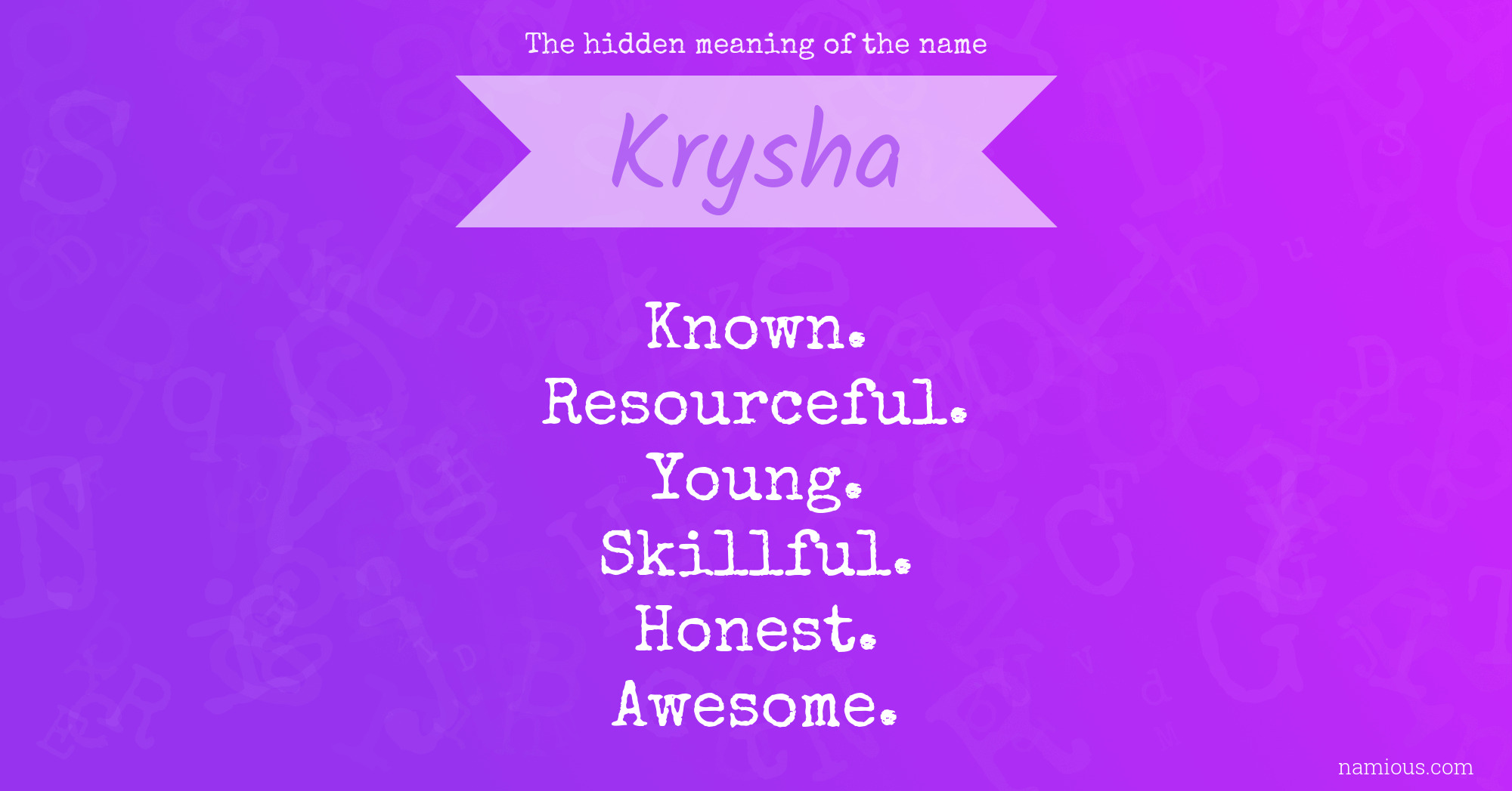 The hidden meaning of the name Krysha