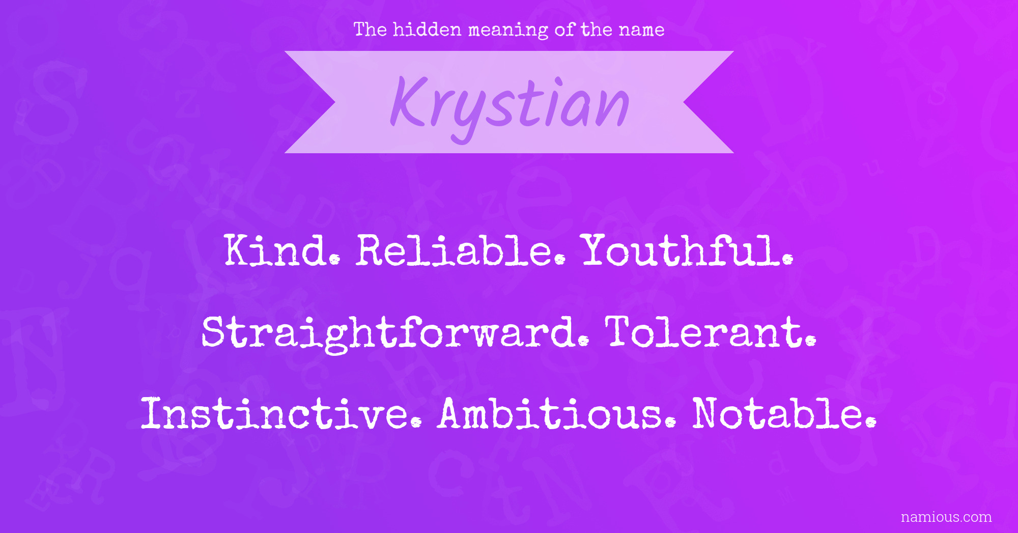 The hidden meaning of the name Krystian