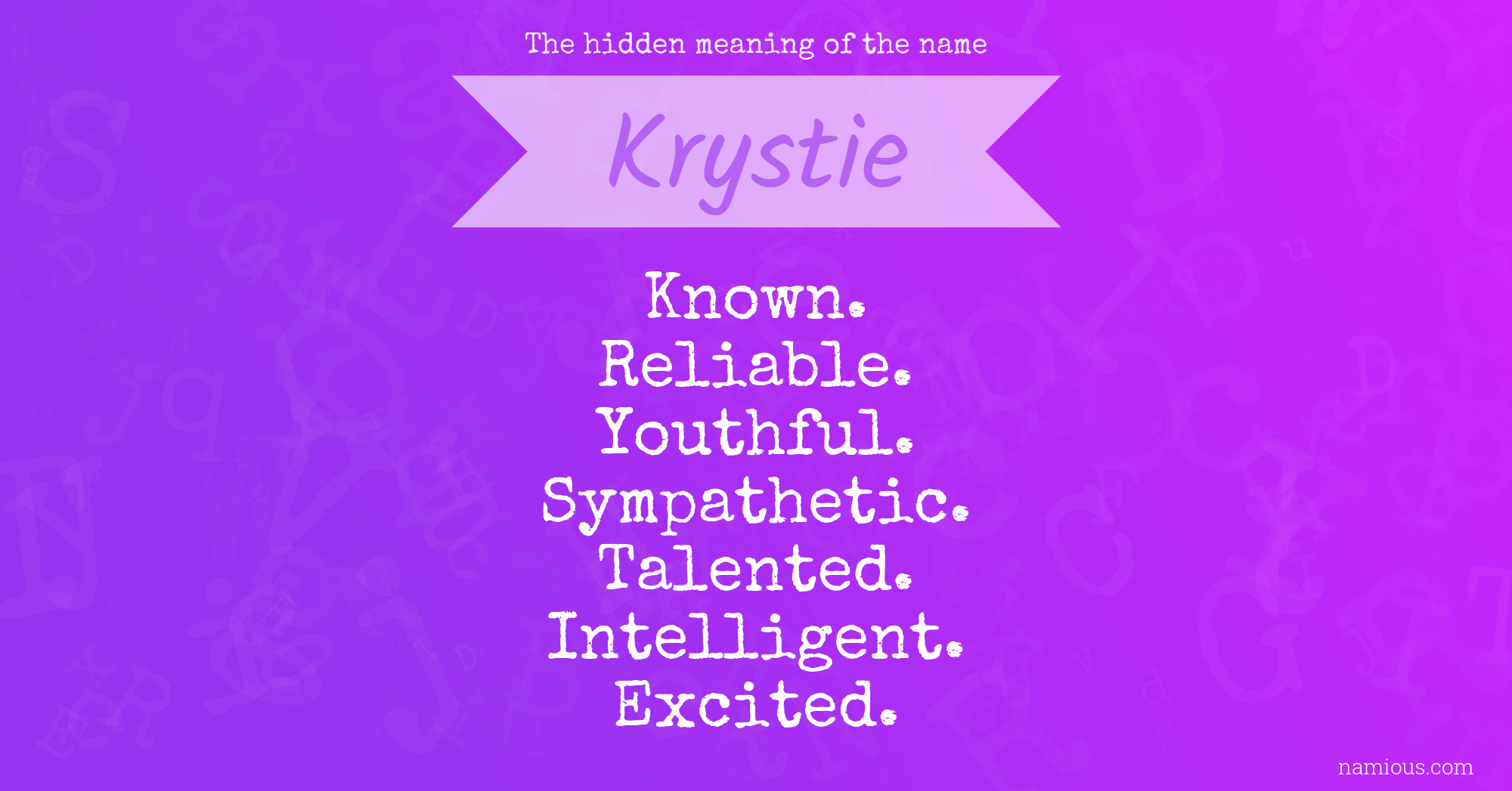 The hidden meaning of the name Krystie