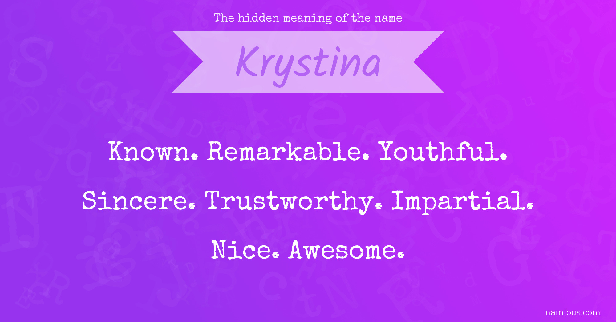 The hidden meaning of the name Krystina