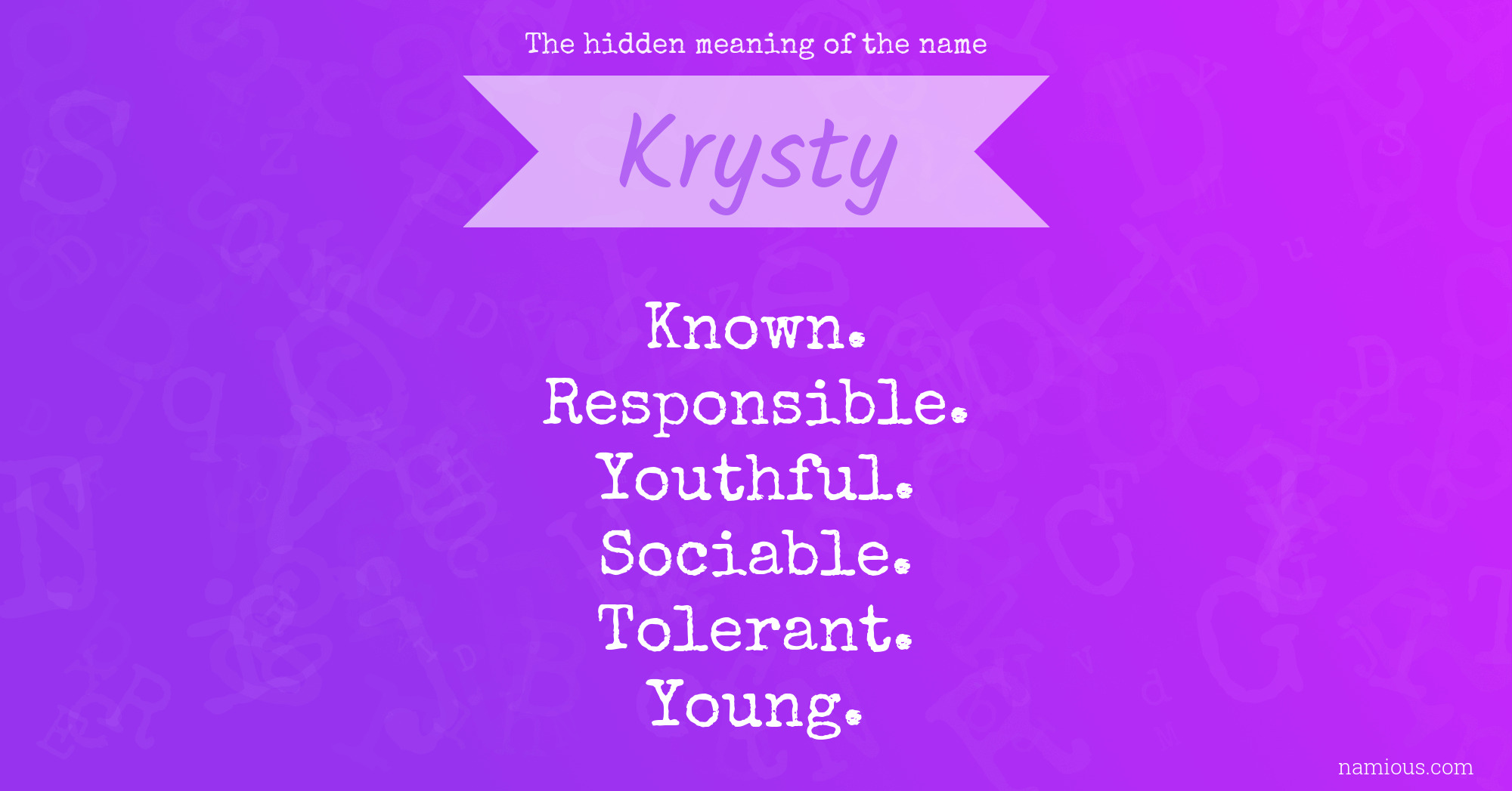 The hidden meaning of the name Krysty