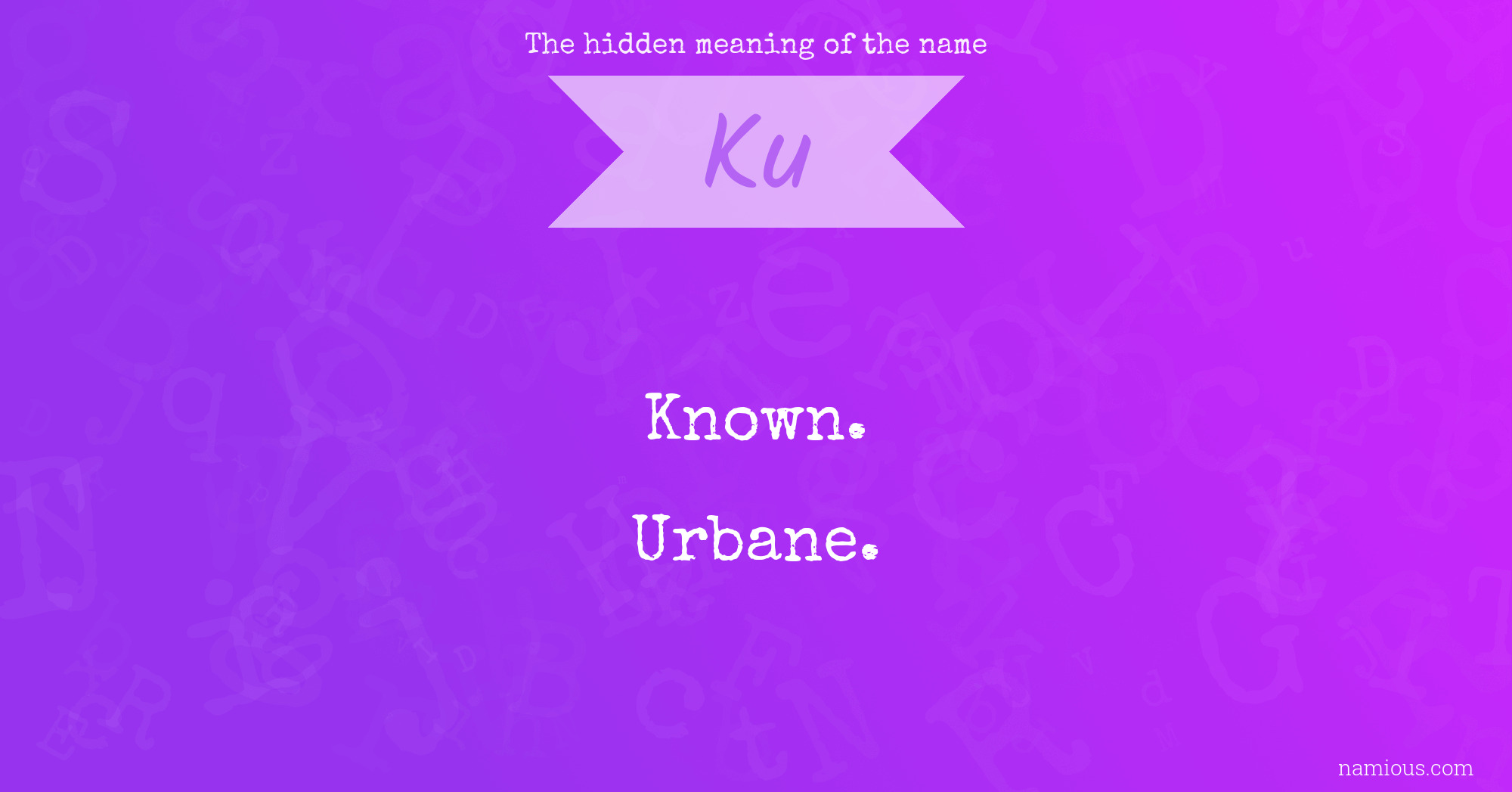 The hidden meaning of the name Ku