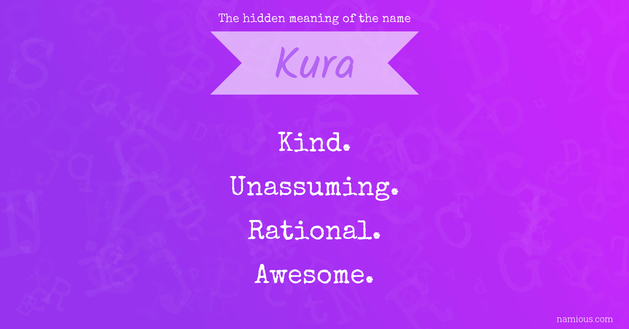 The hidden meaning of the name Kura