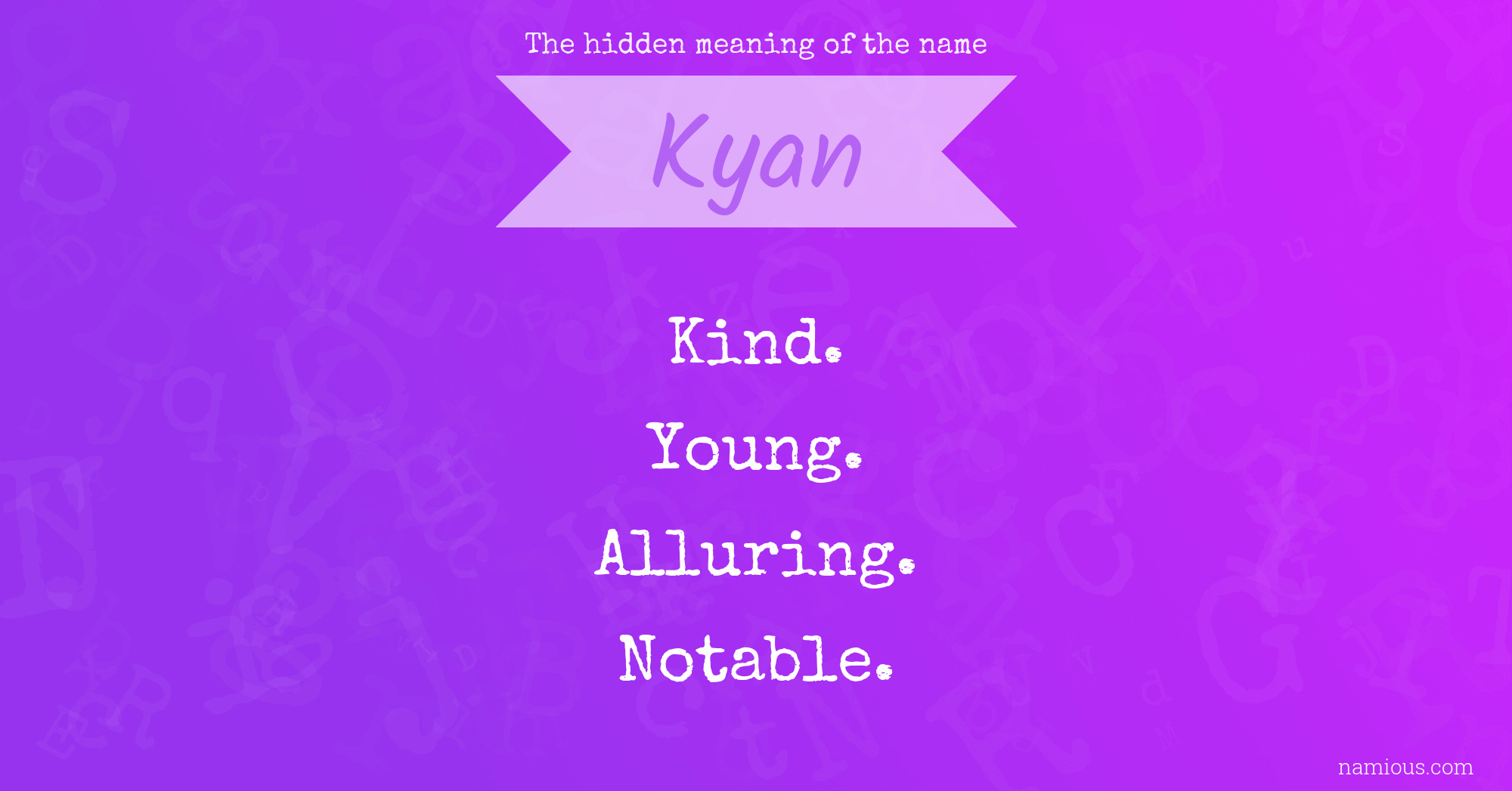 The hidden meaning of the name Kyan