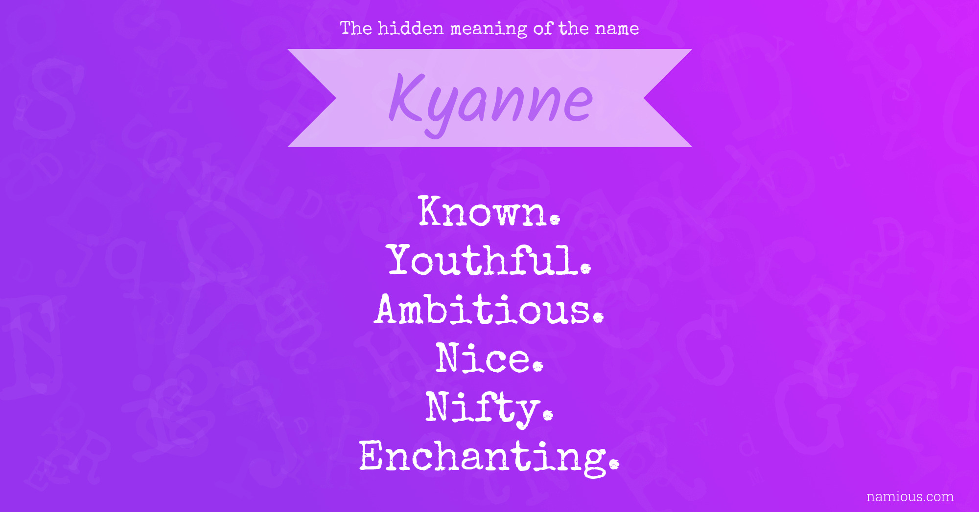 The hidden meaning of the name Kyanne