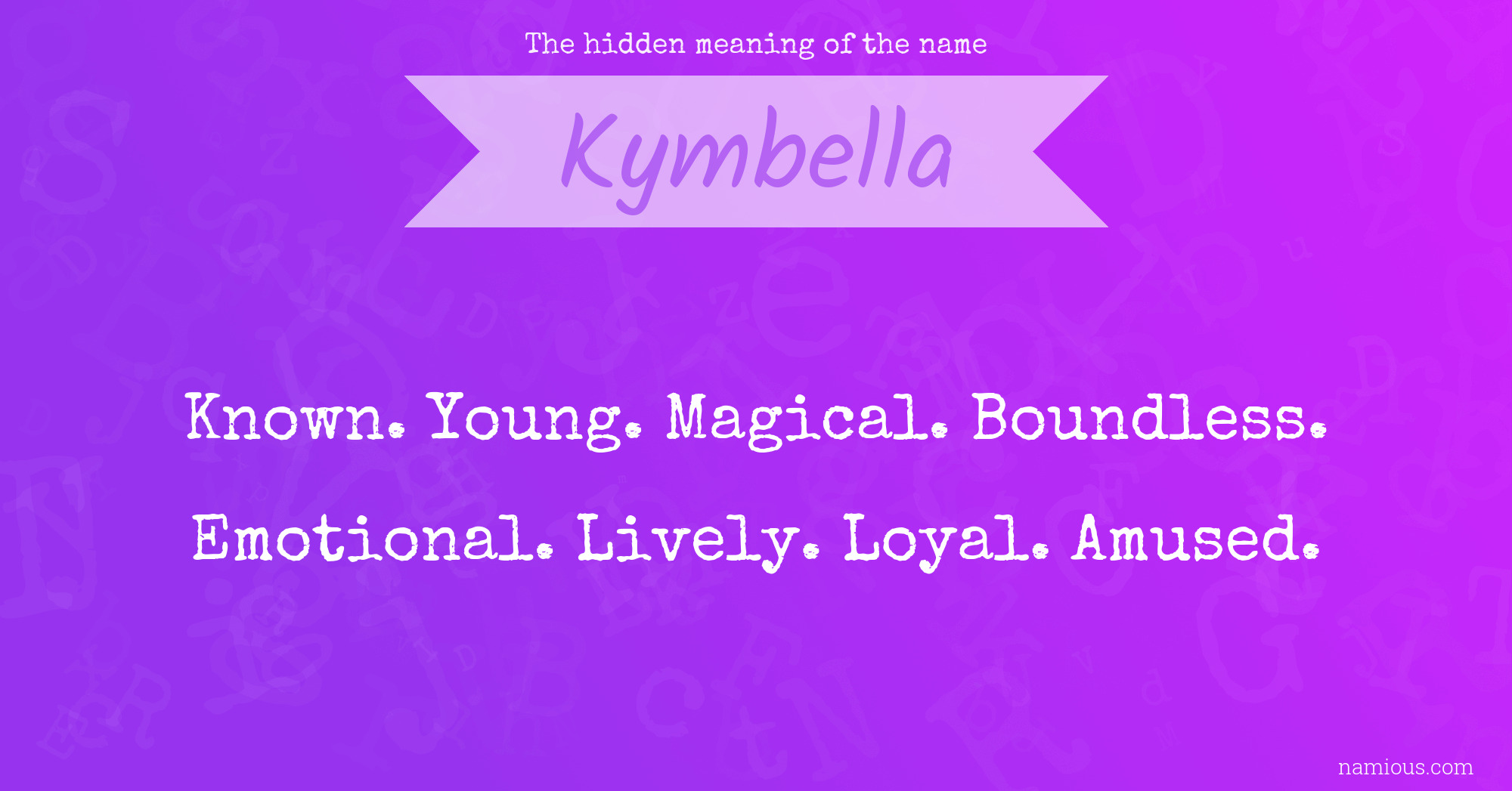 The hidden meaning of the name Kymbella