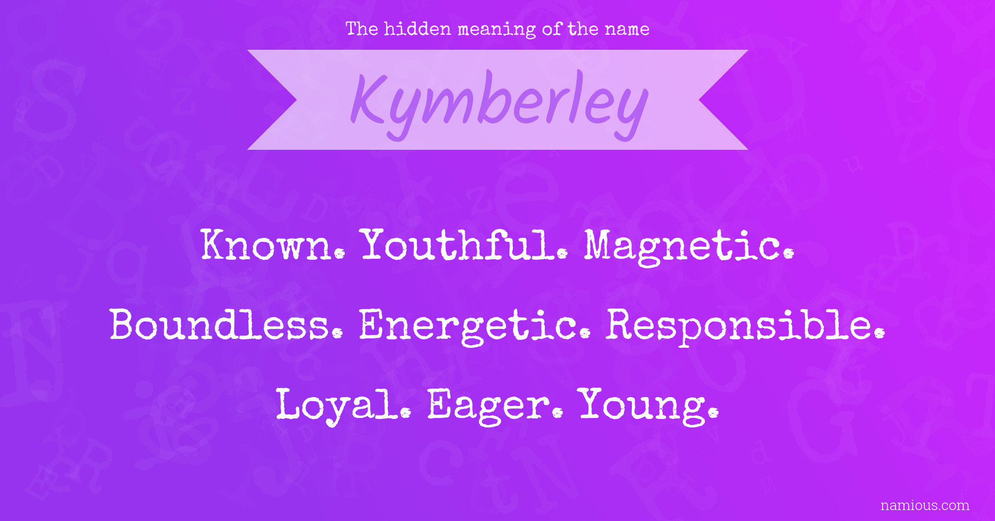 The hidden meaning of the name Kymberley