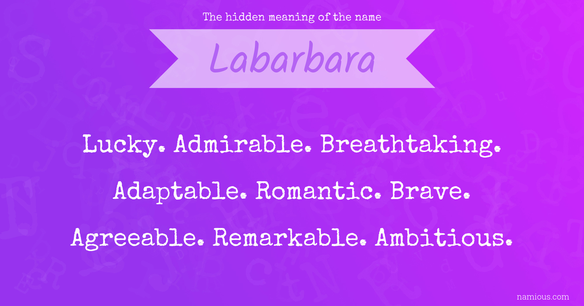 The hidden meaning of the name Labarbara