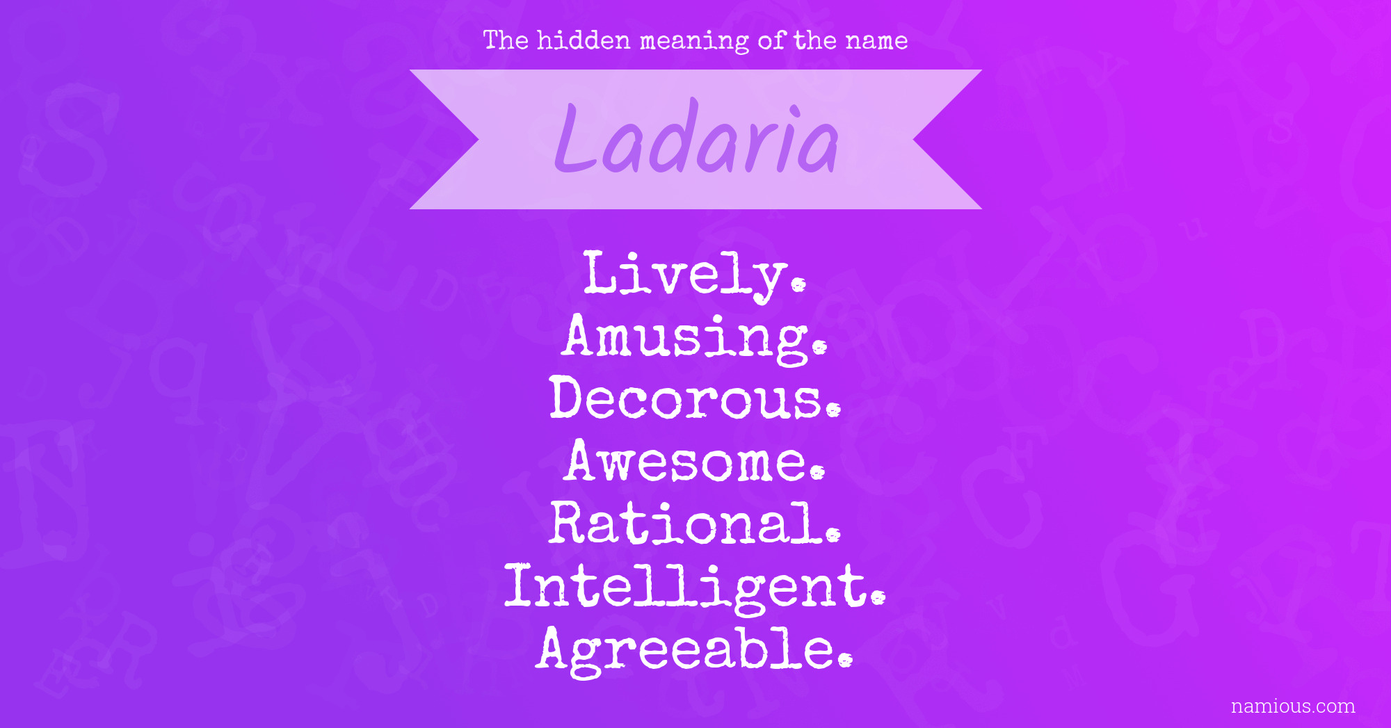 The hidden meaning of the name Ladaria