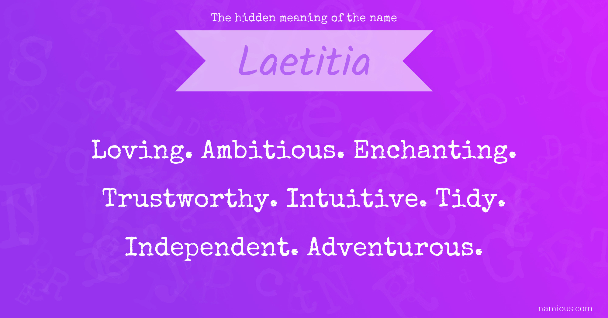 The hidden meaning of the name Laetitia