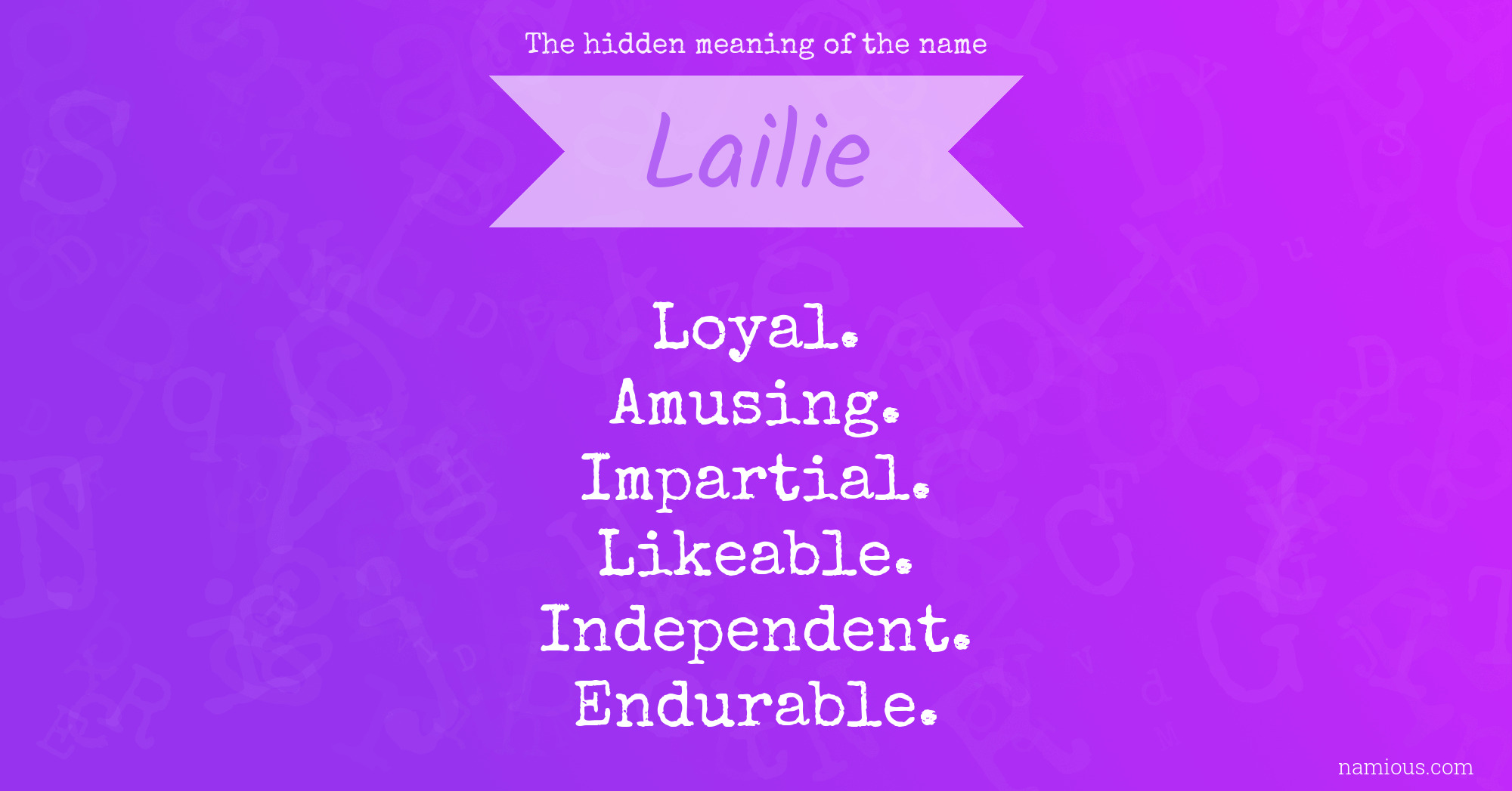 The hidden meaning of the name Lailie