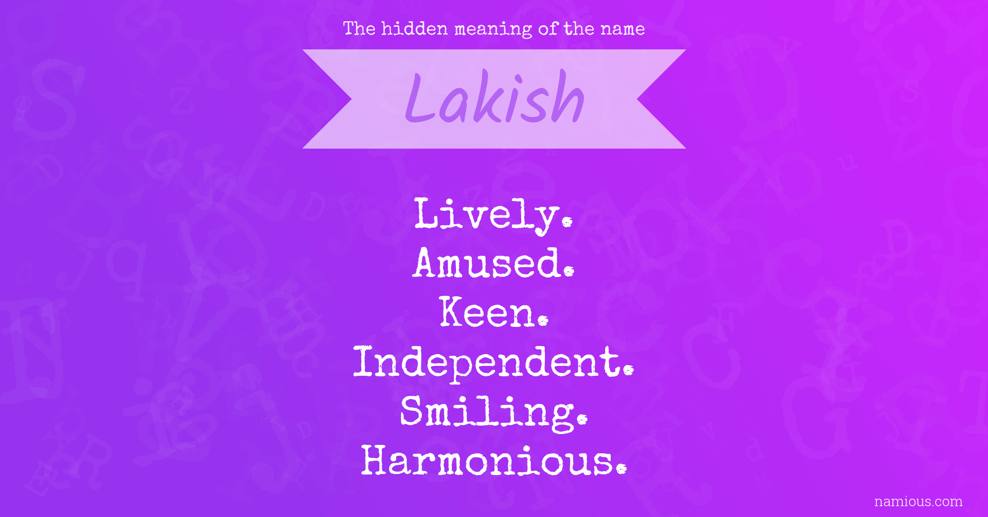 The hidden meaning of the name Lakish