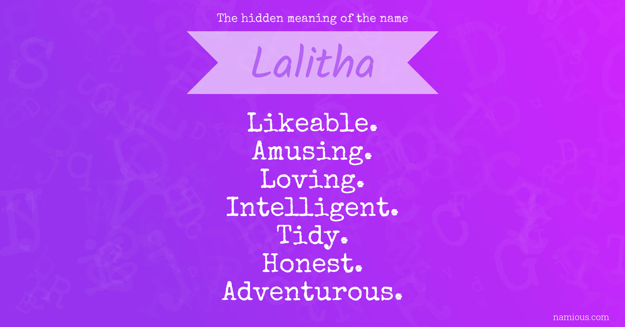 The hidden meaning of the name Lalitha