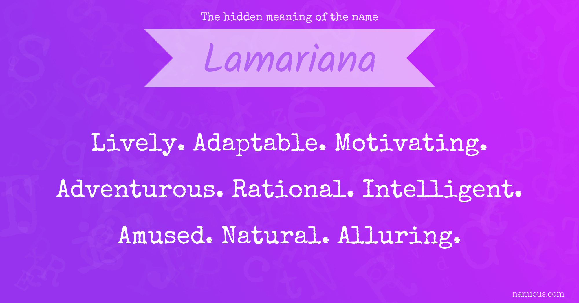 The hidden meaning of the name Lamariana