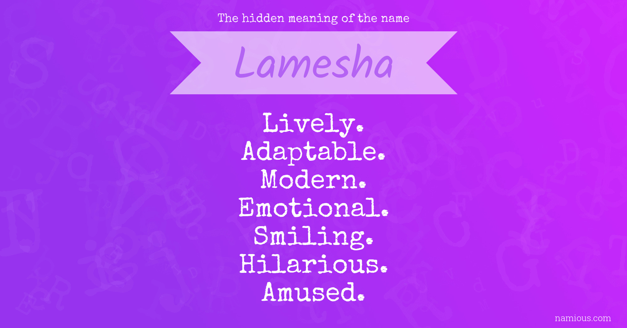 The hidden meaning of the name Lamesha