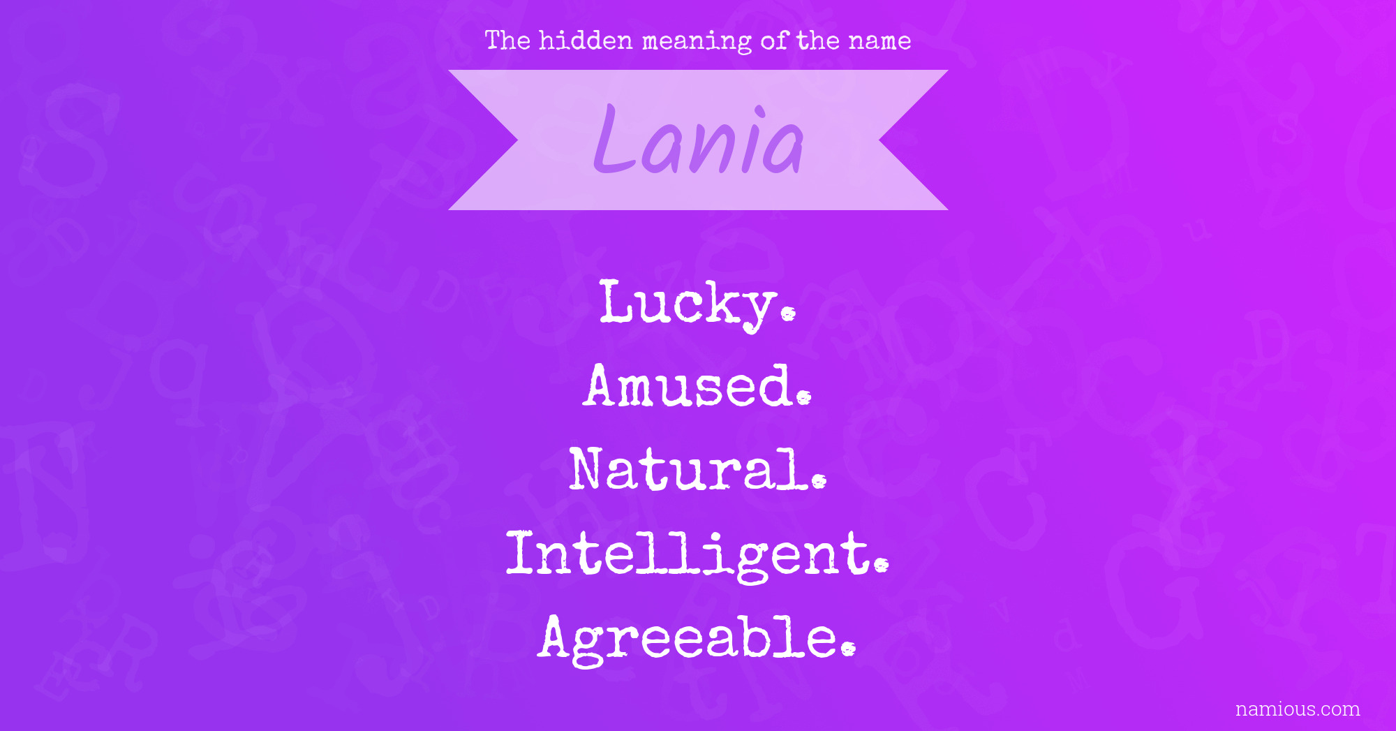 The hidden meaning of the name Lania