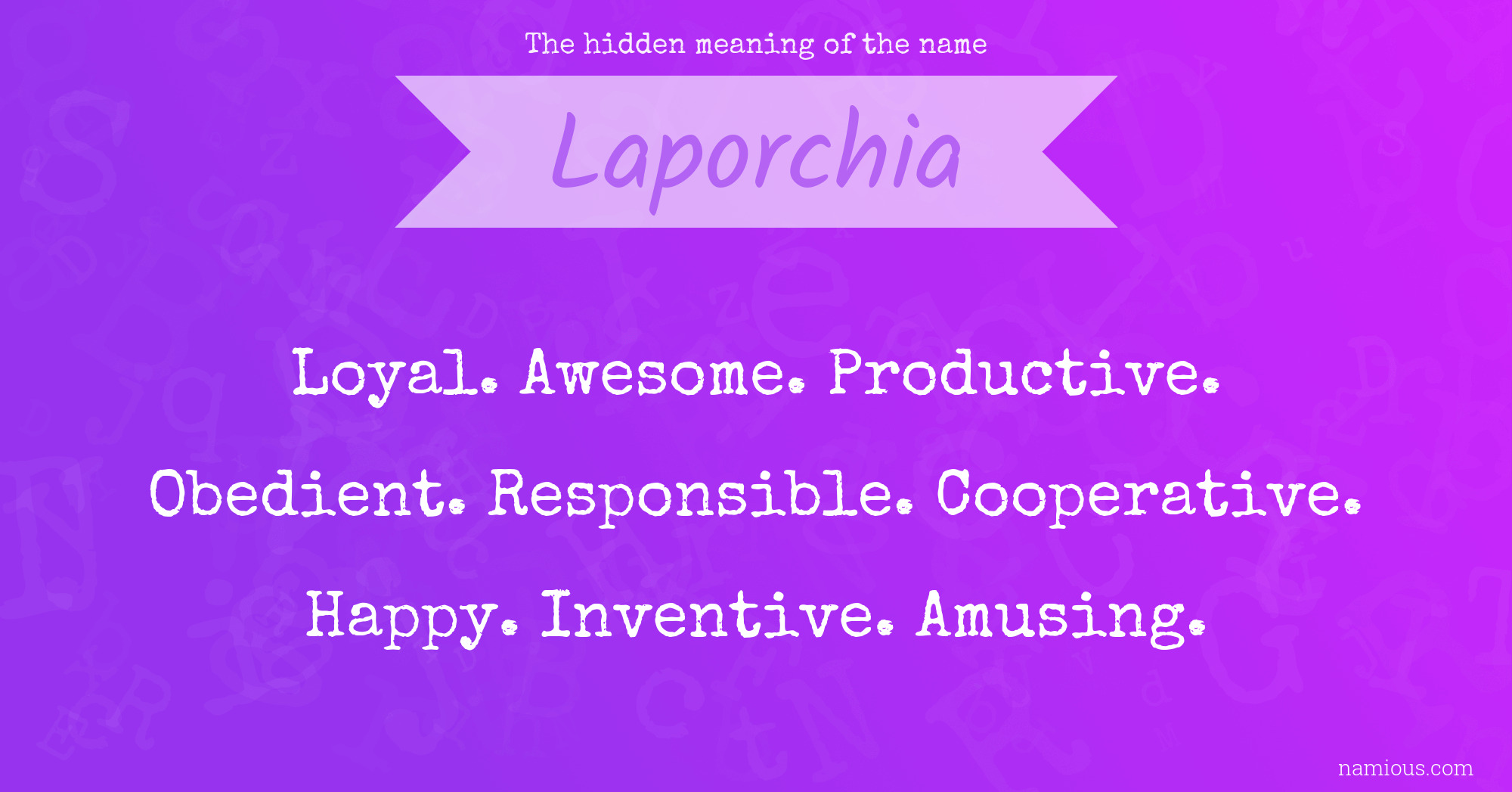 The hidden meaning of the name Laporchia