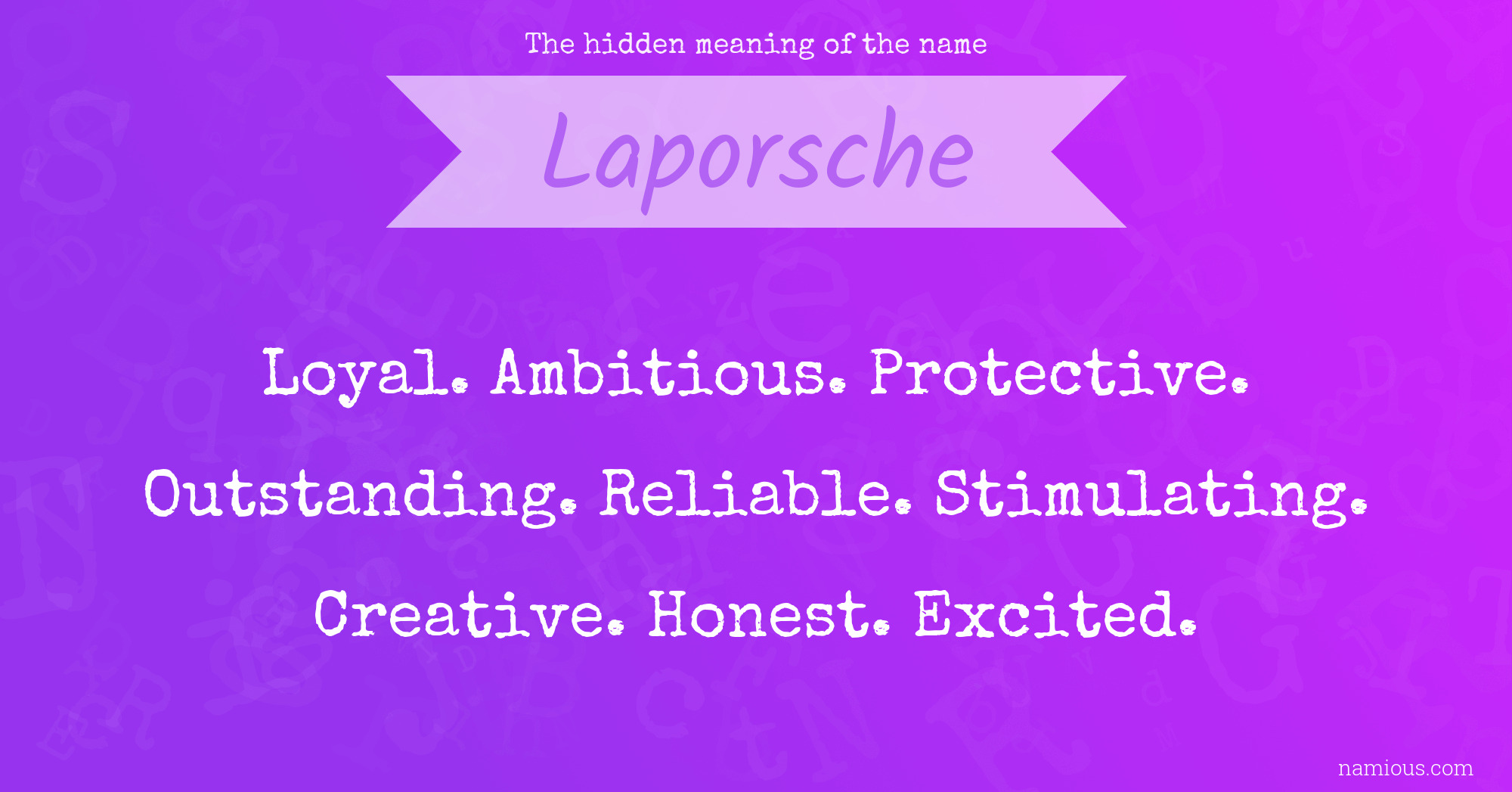 The hidden meaning of the name Laporsche