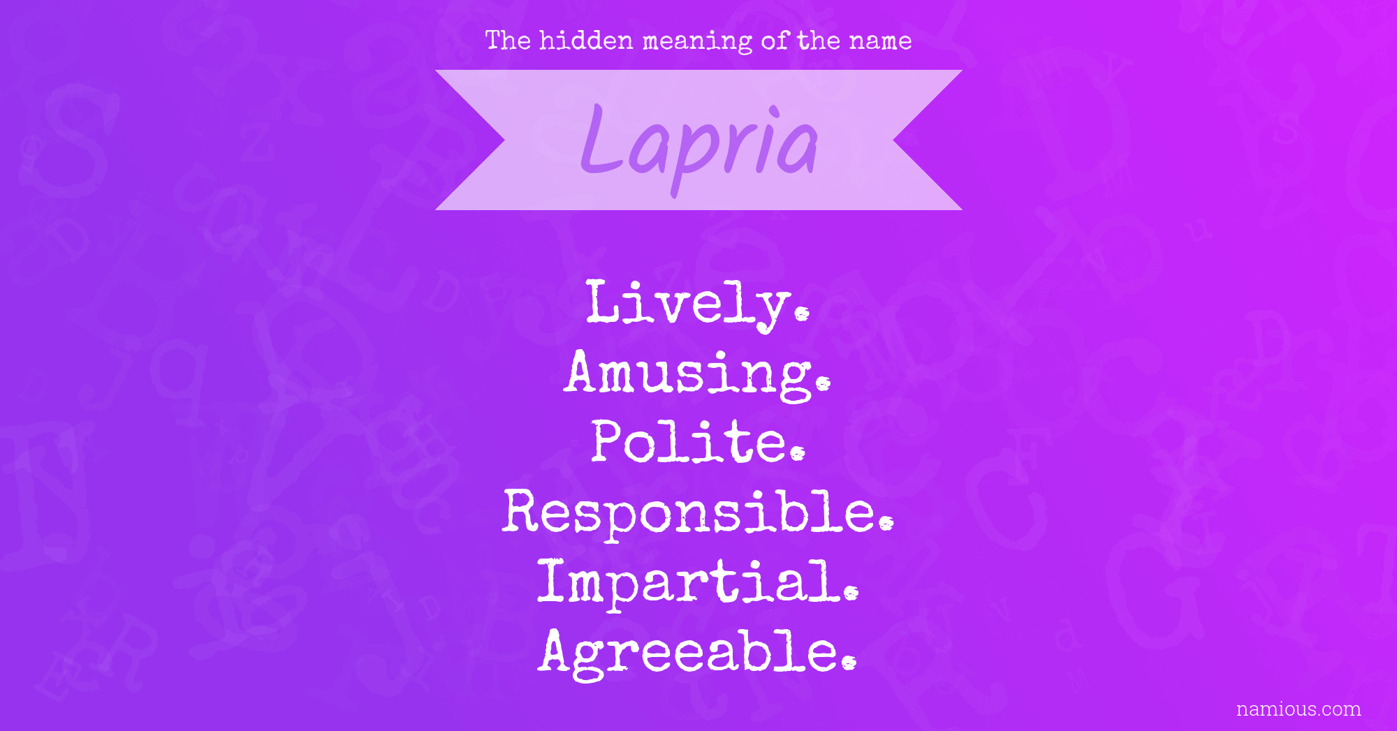 The hidden meaning of the name Lapria