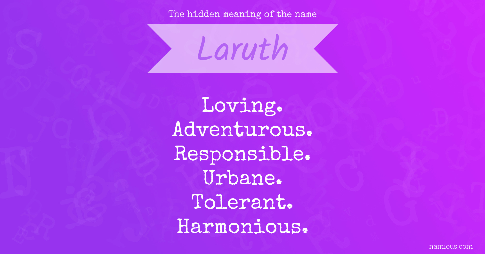 The hidden meaning of the name Laruth