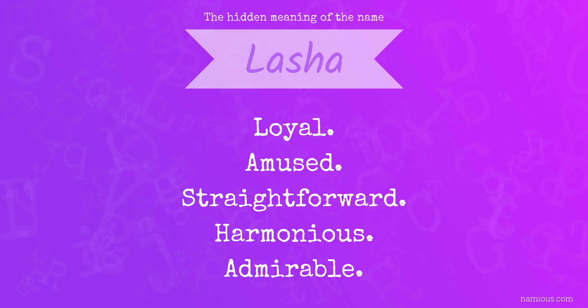 The hidden meaning of the name Lasha