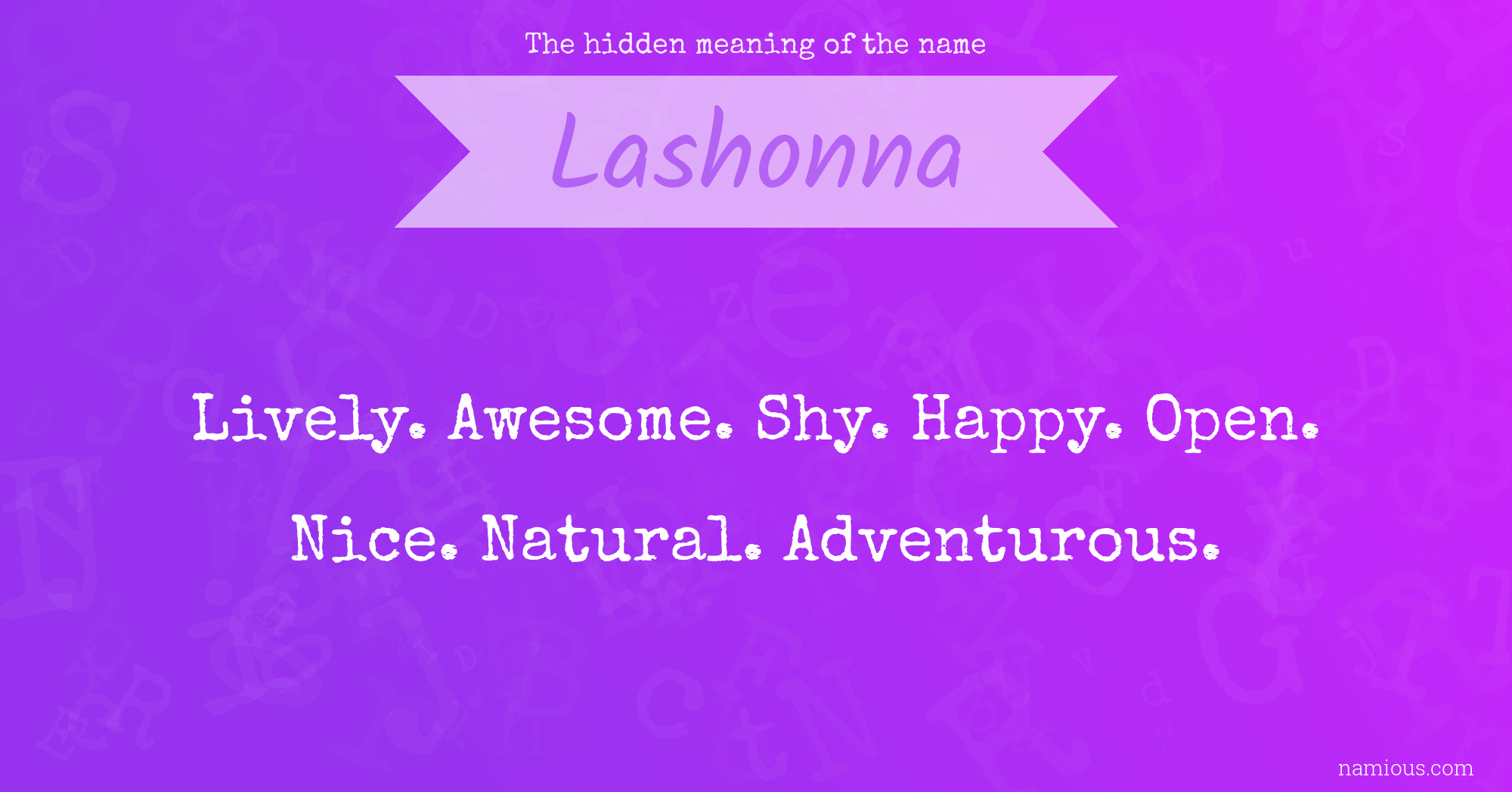 The hidden meaning of the name Lashonna