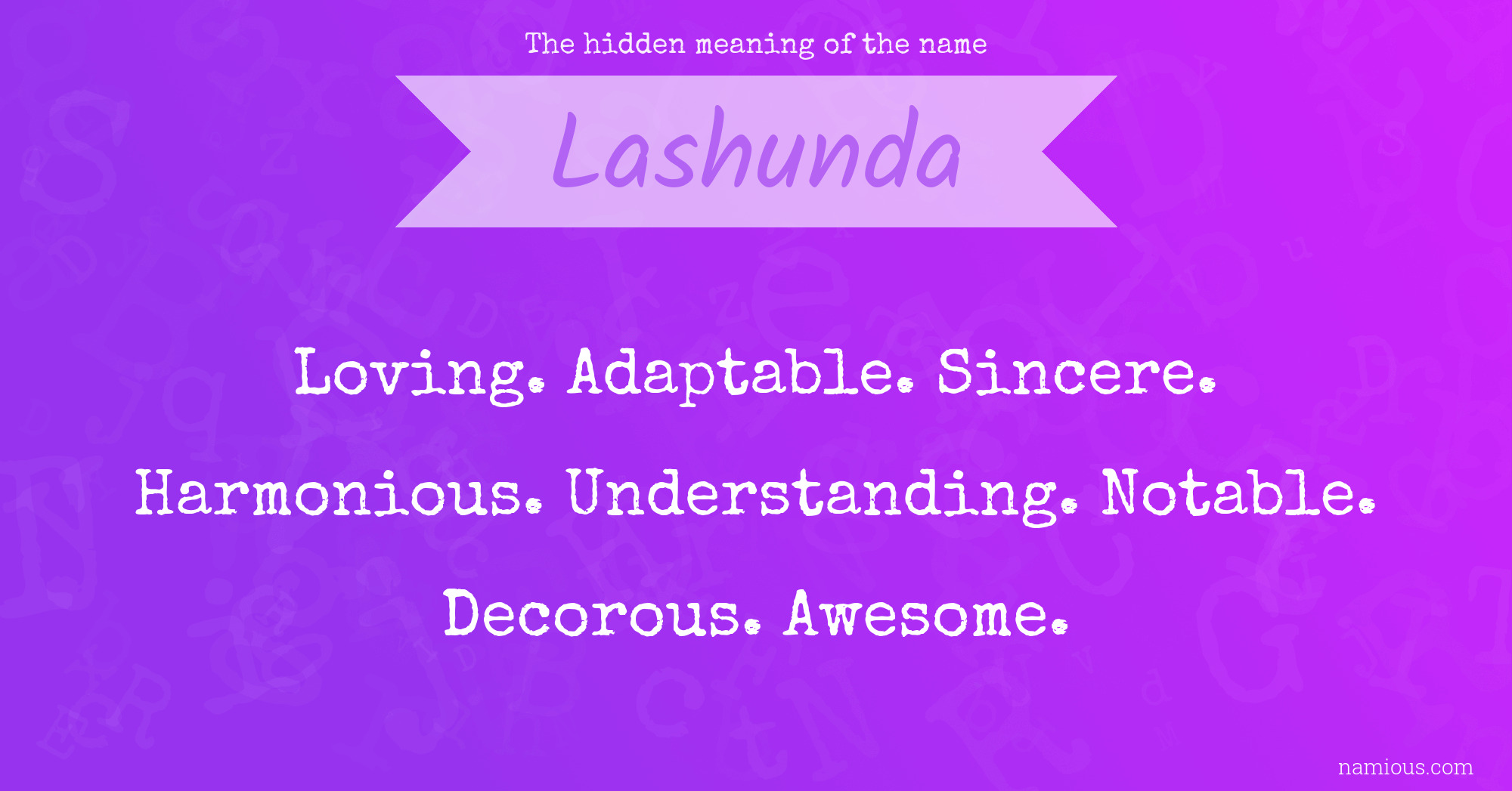 The hidden meaning of the name Lashunda