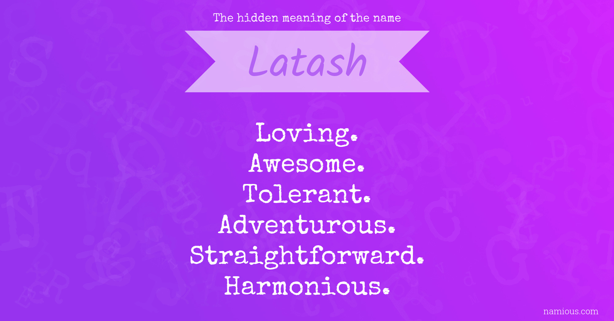 The hidden meaning of the name Latash