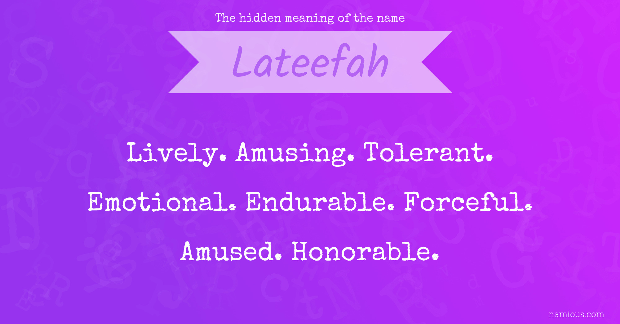 The hidden meaning of the name Lateefah